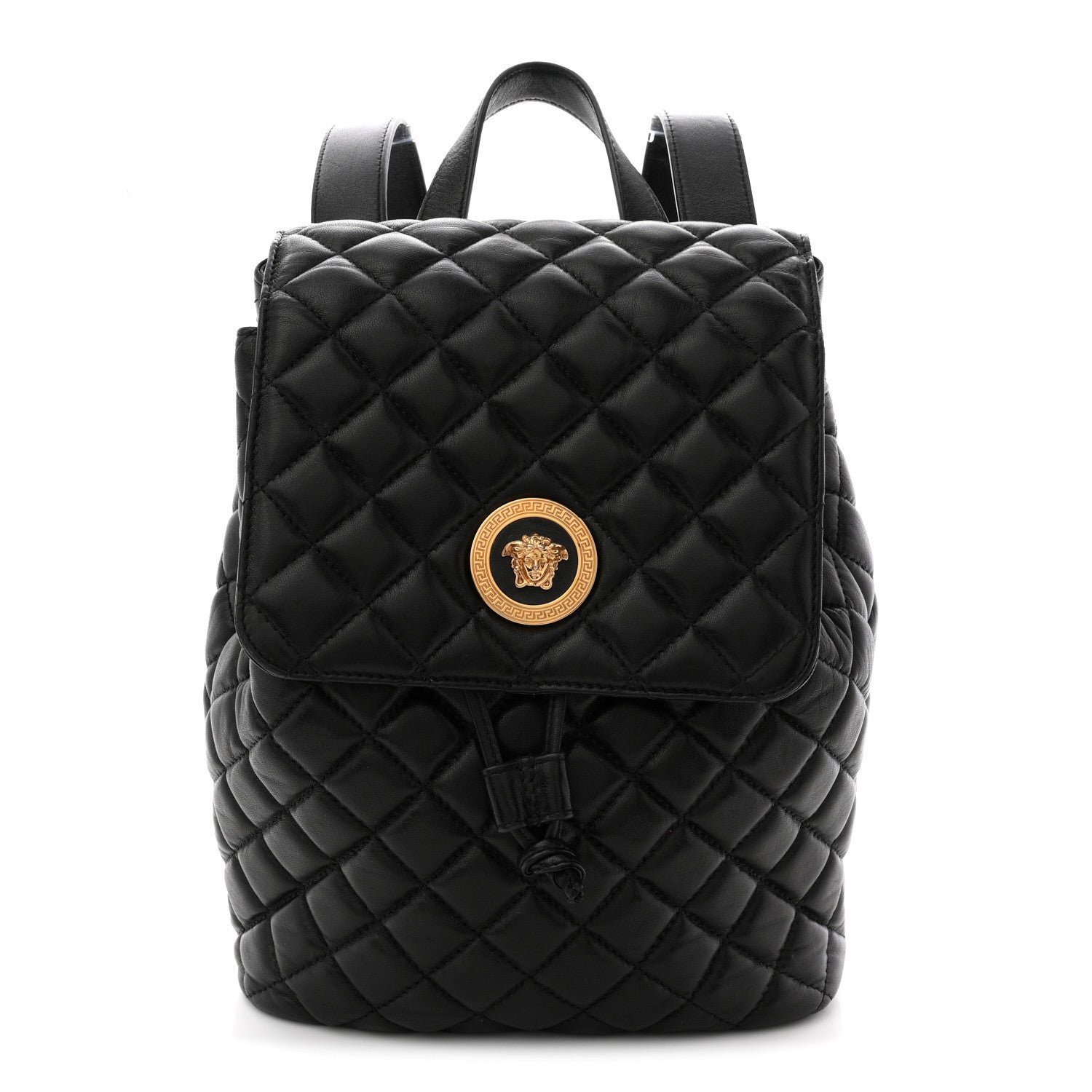 Versace Calfskin Quilted Medusa Backpack Black