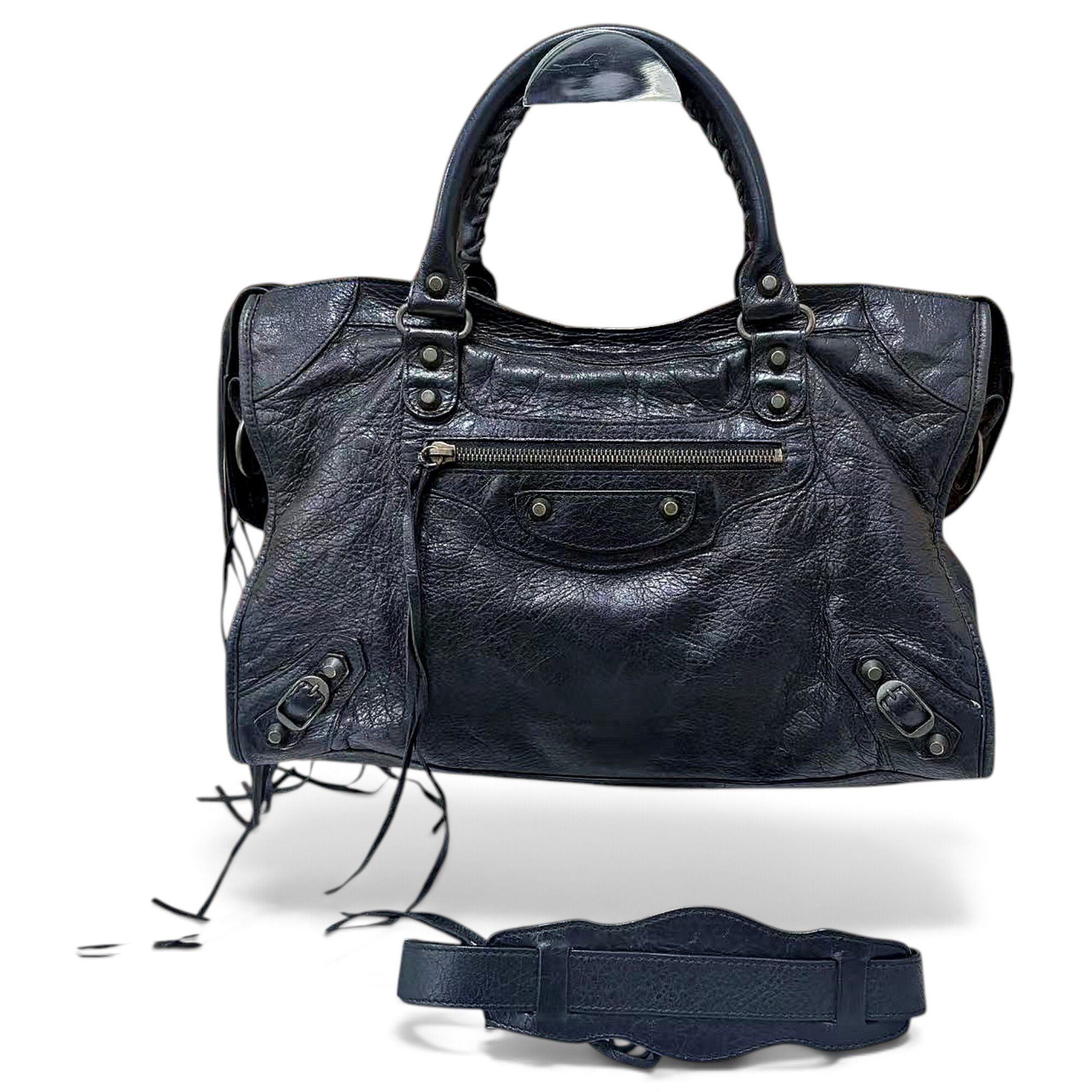 City leather handbag