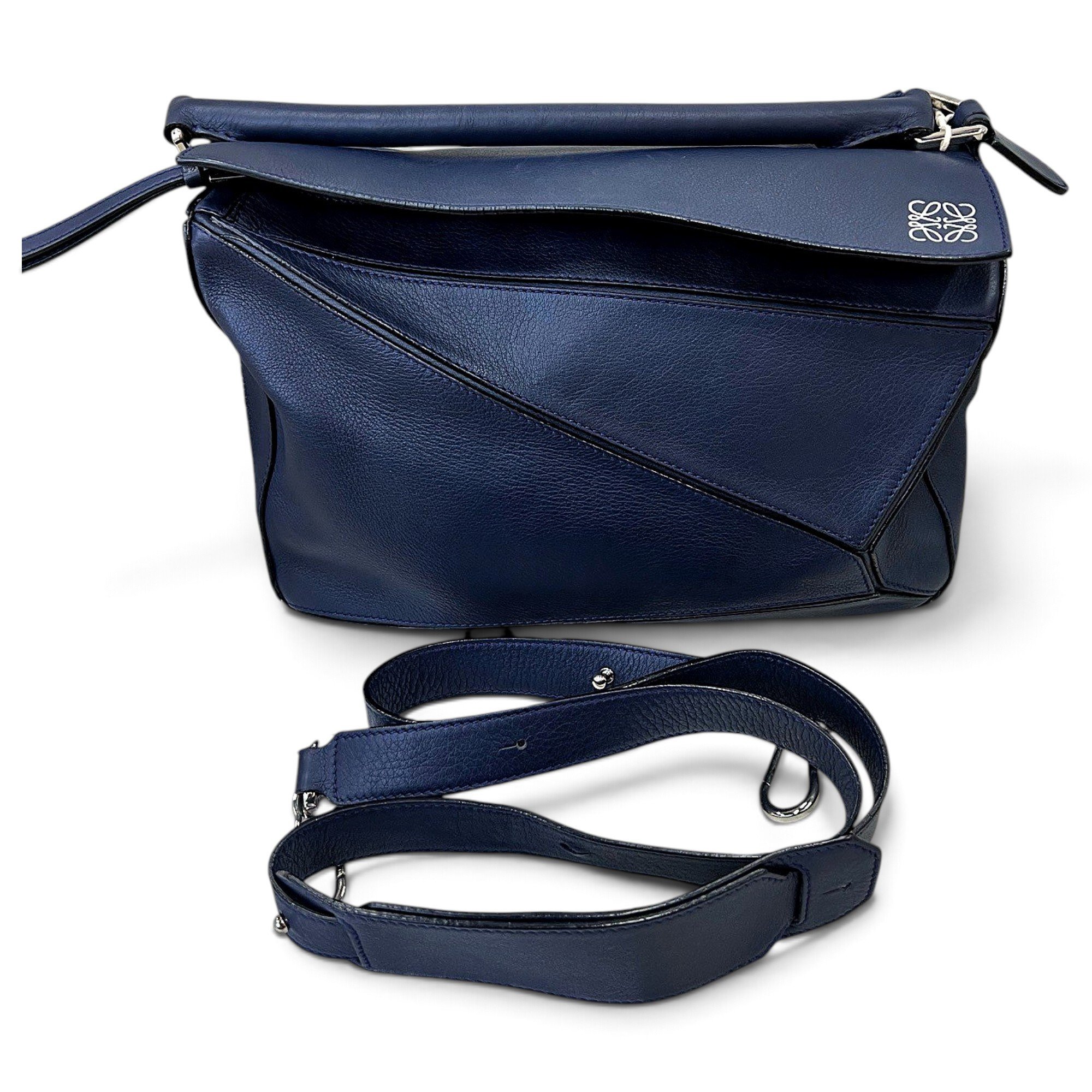 Puzzle leather handbag