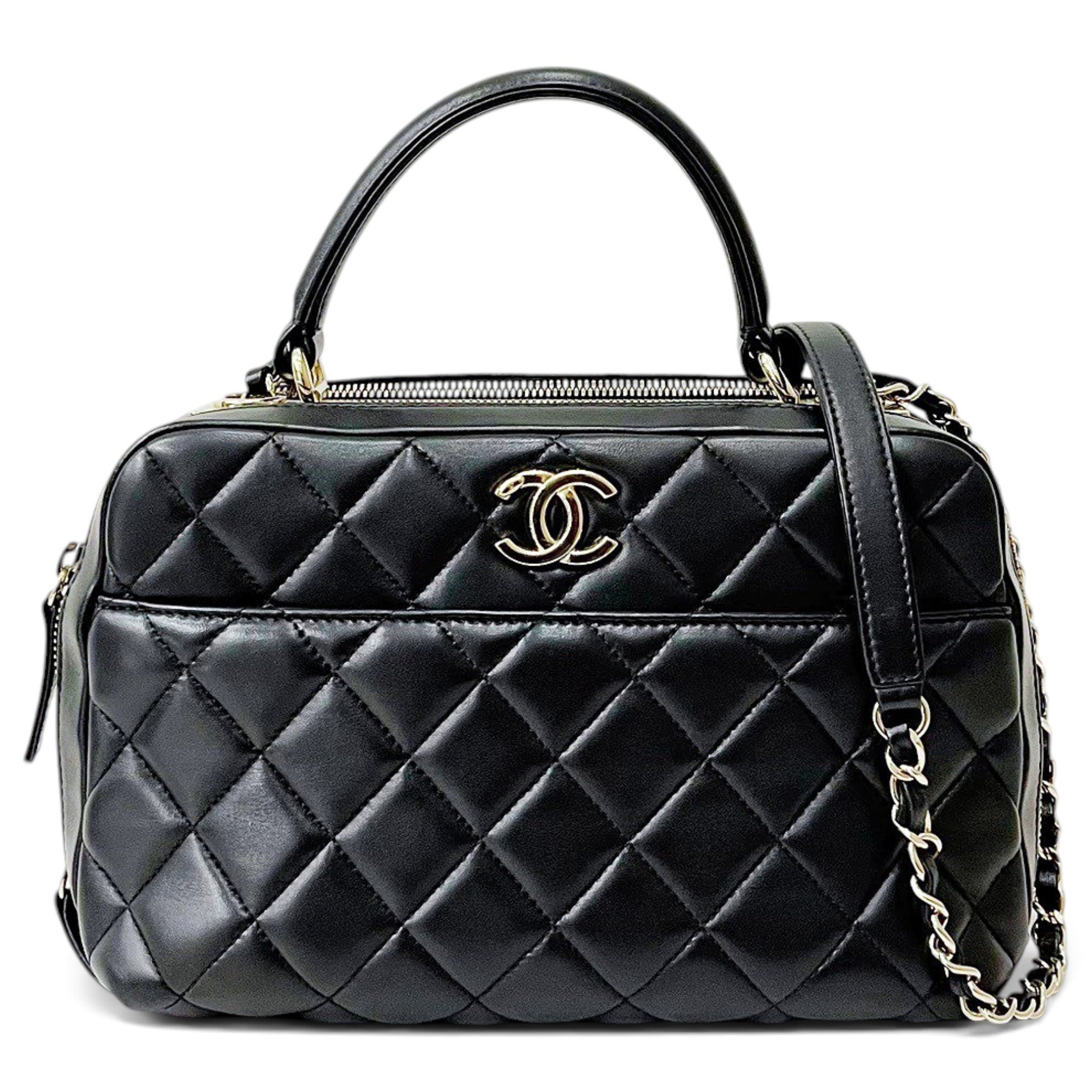 Trendy CC Bowler leather handbag