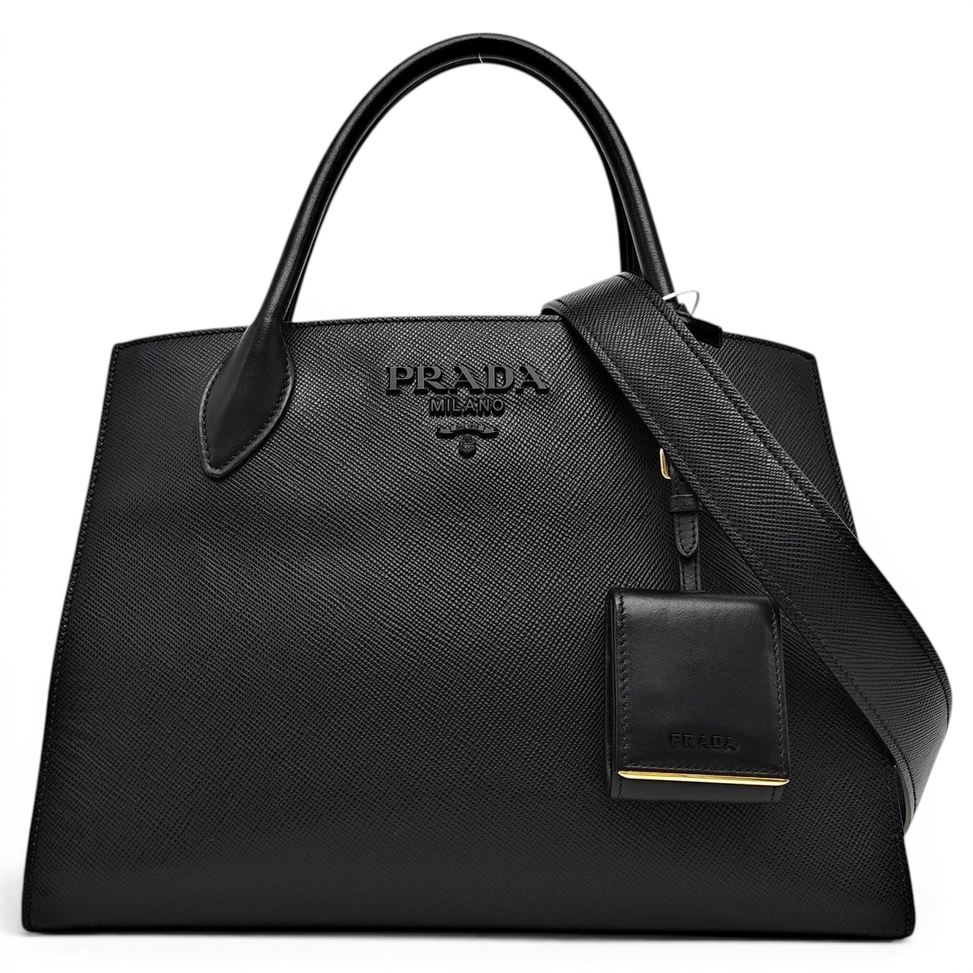Monochrome leather handbag