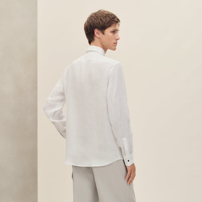Blanc Button-down Collar Straight Cut Shirt