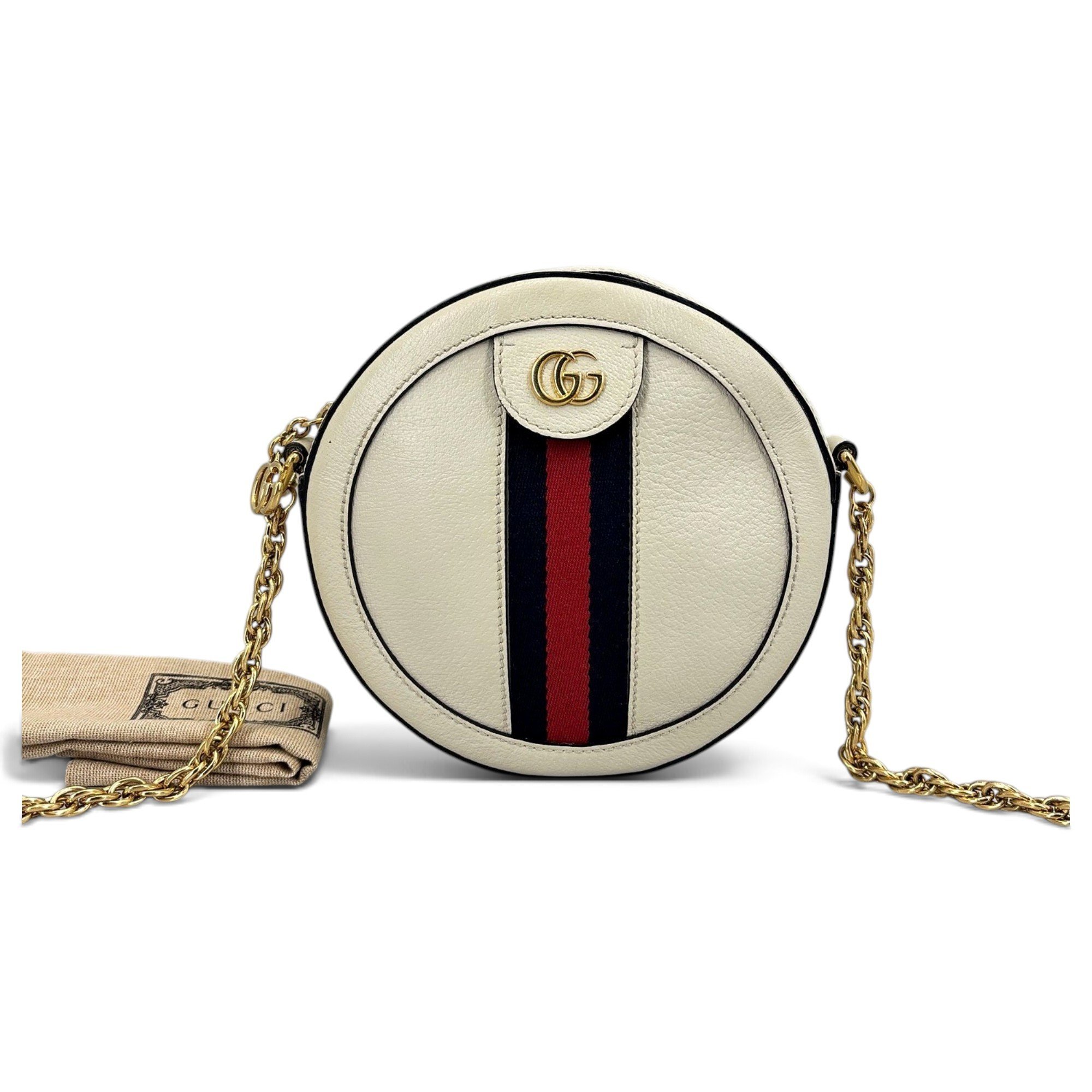 Ophidia Round leather crossbody bag