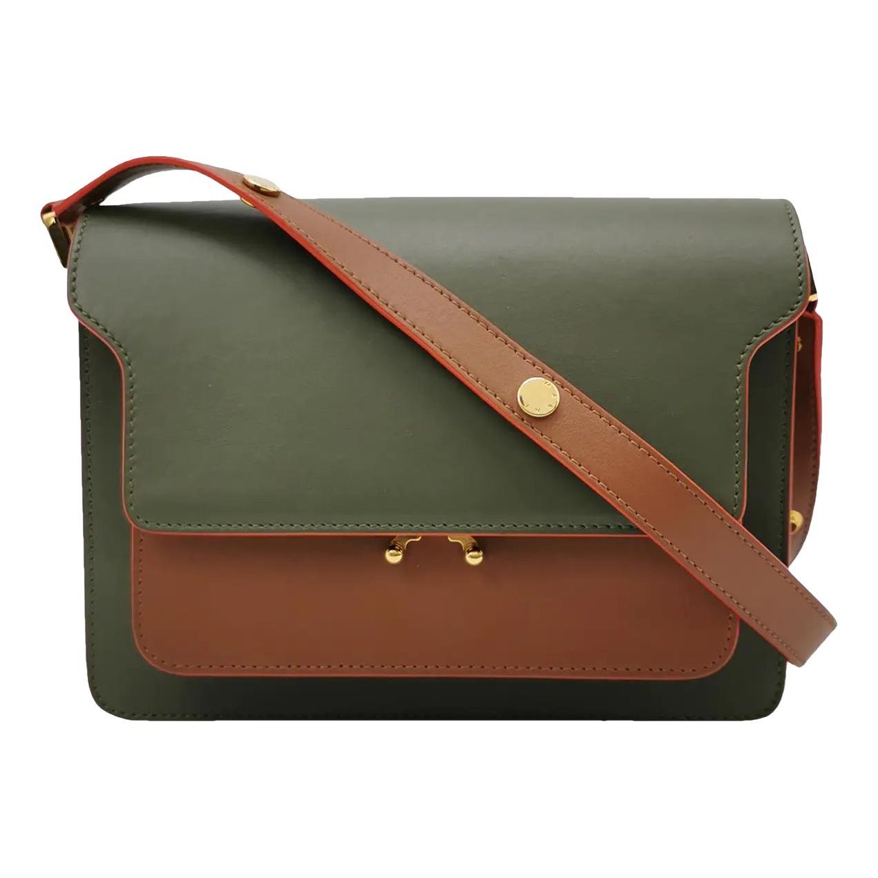Trunk leather crossbody bag