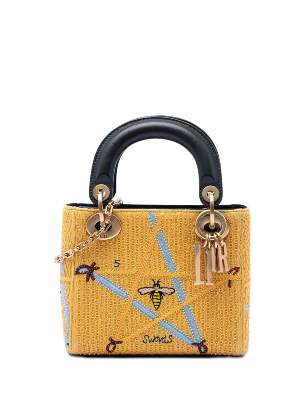 2017 Mini Embroidered Canvas Swords Lady Dior satchel