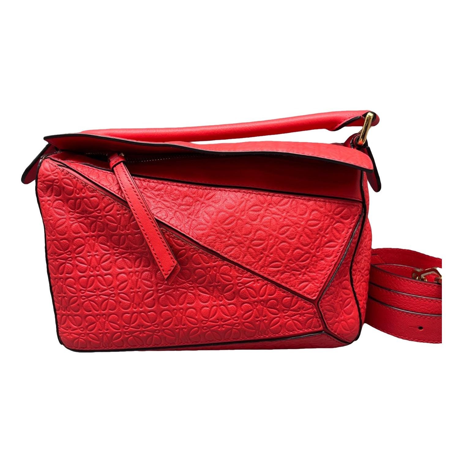 Puzzle leather handbag
