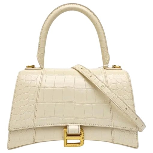 Hourglass leather handbag