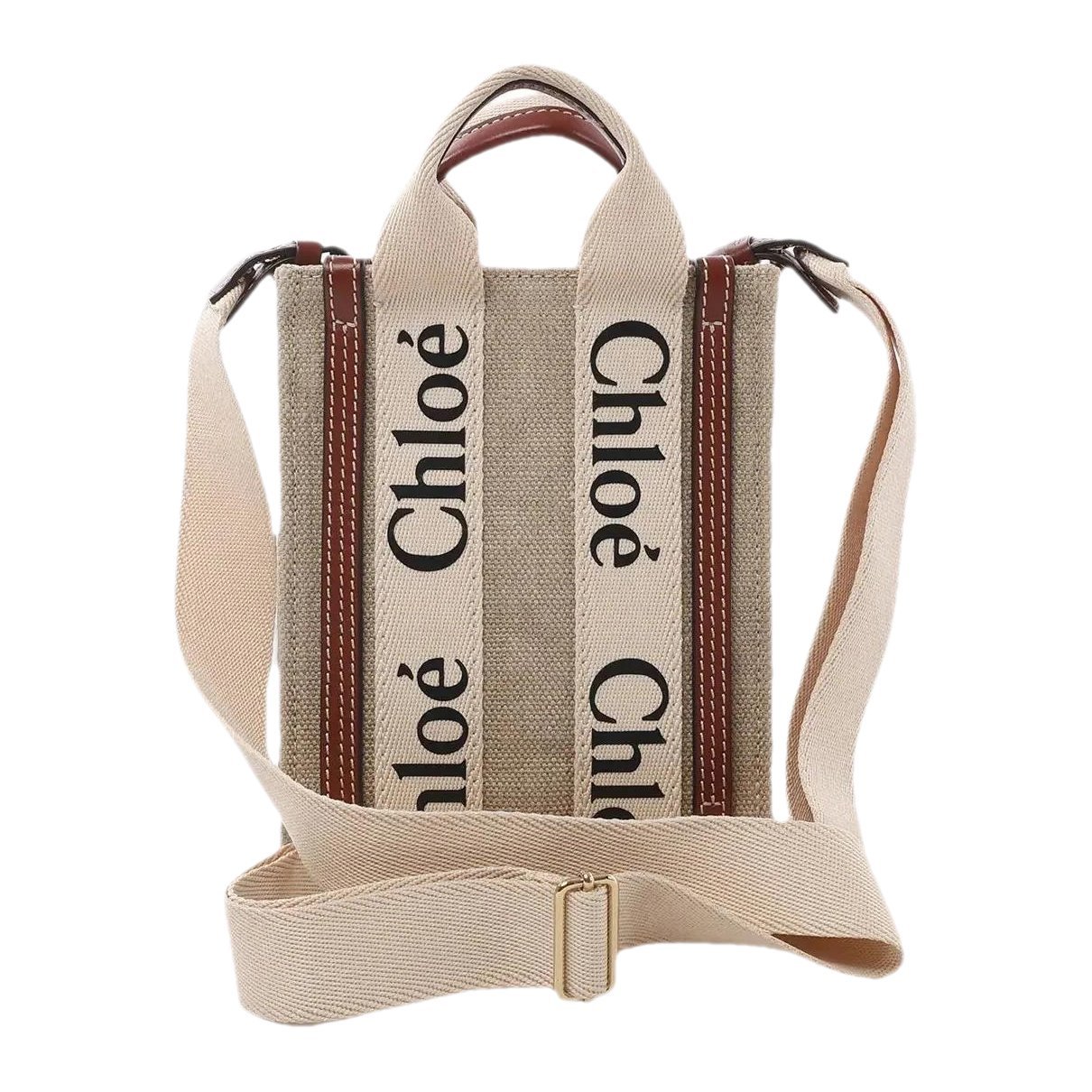 Chloe Woody linen handbag