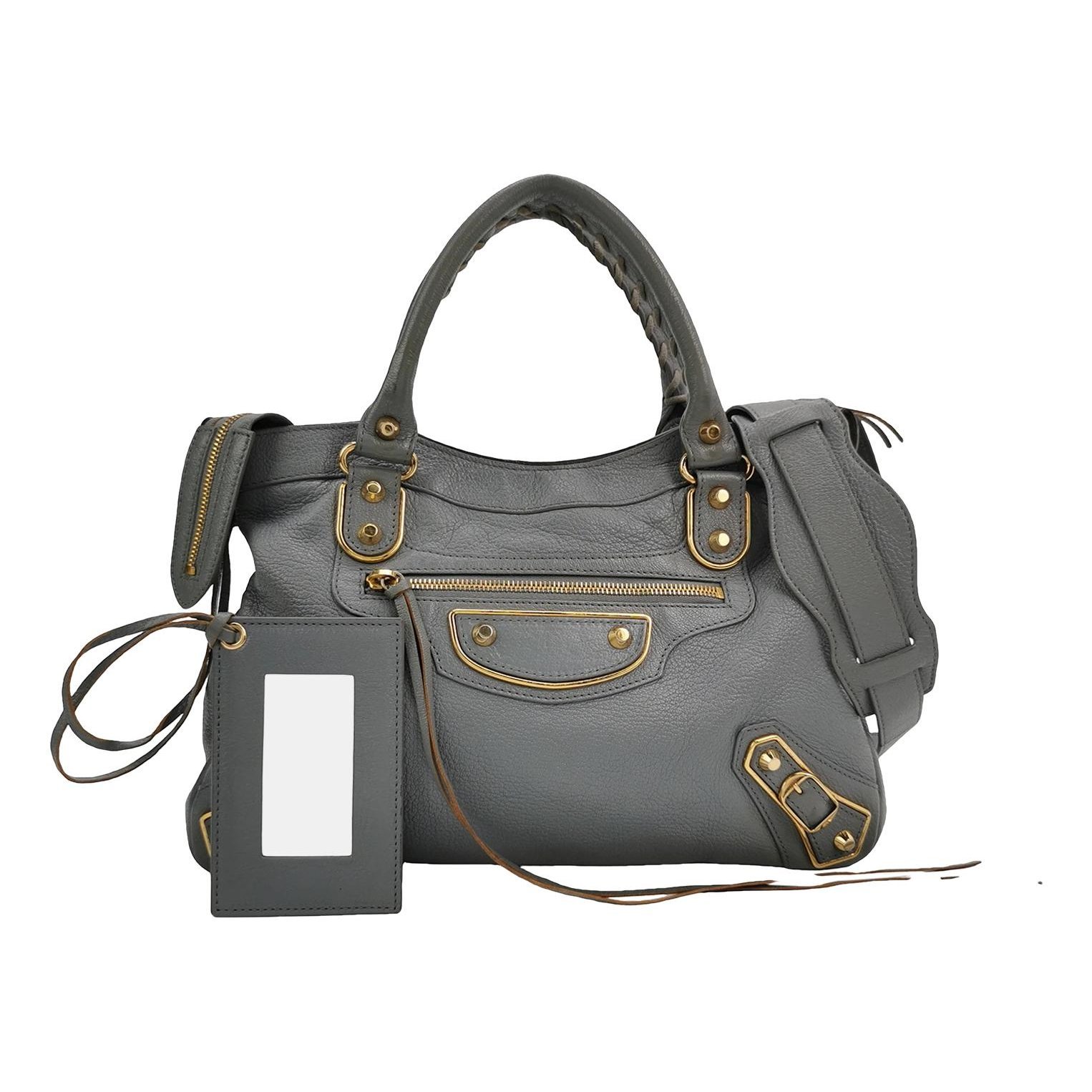 City leather handbag