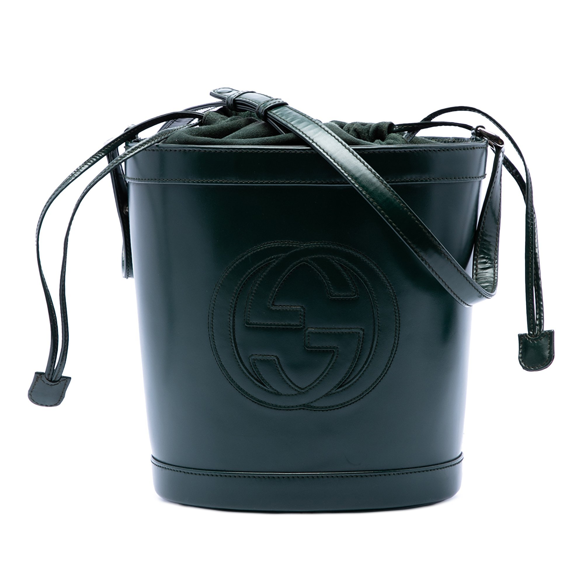 Interlocking leather handbag