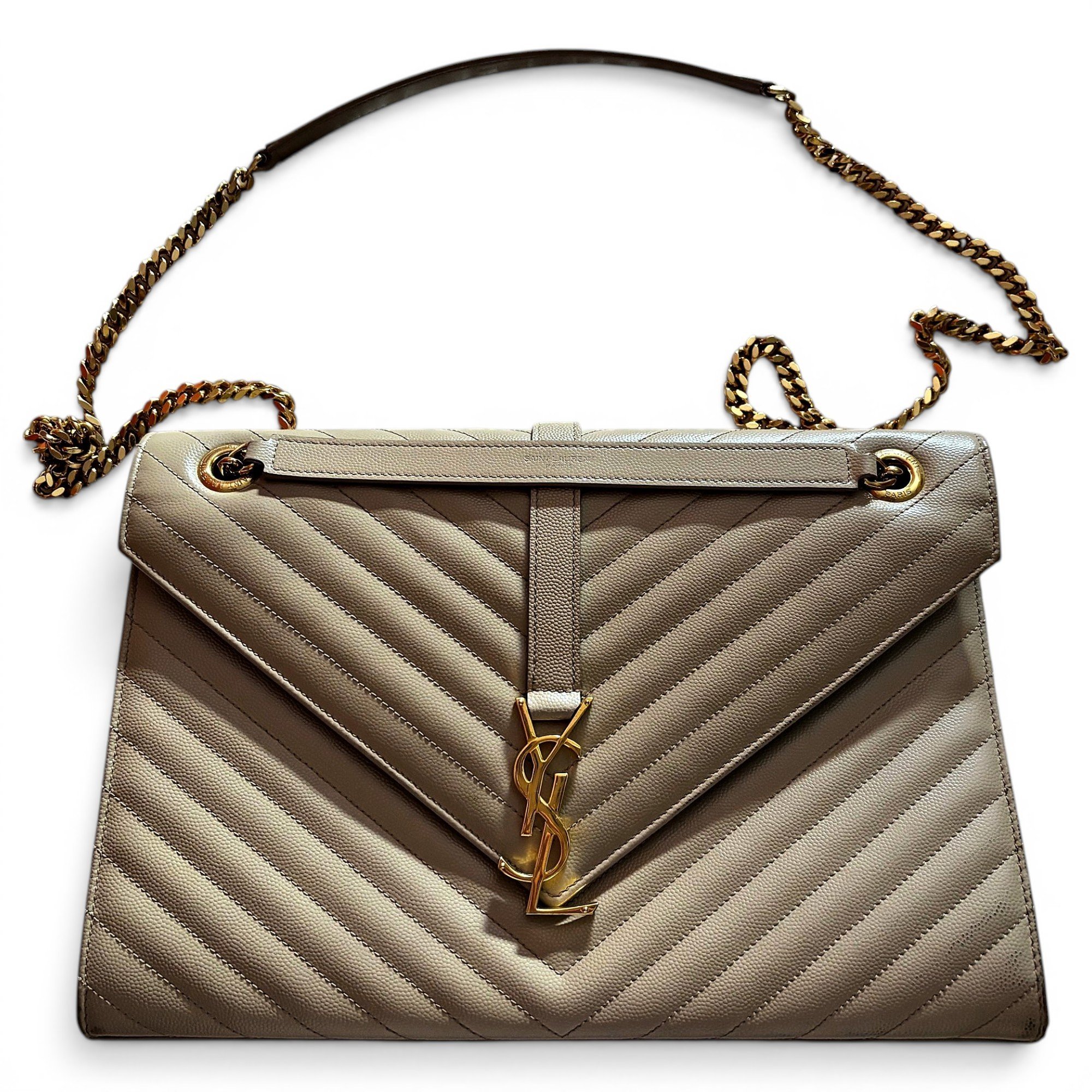 Envelope leather handbag