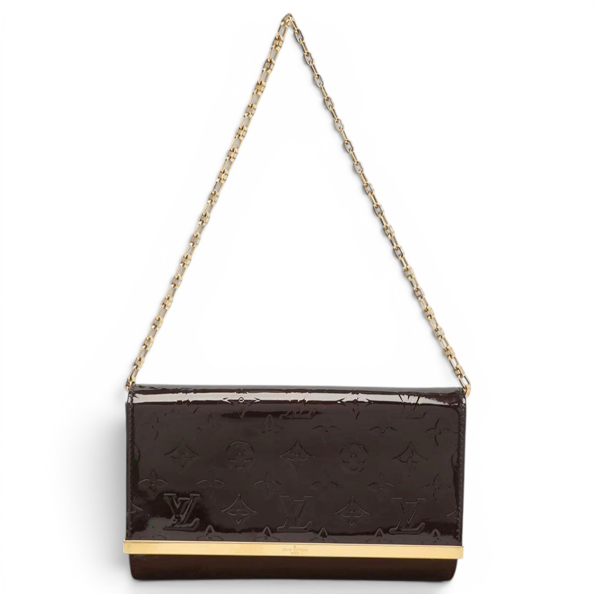 Ana patent leather clutch bag