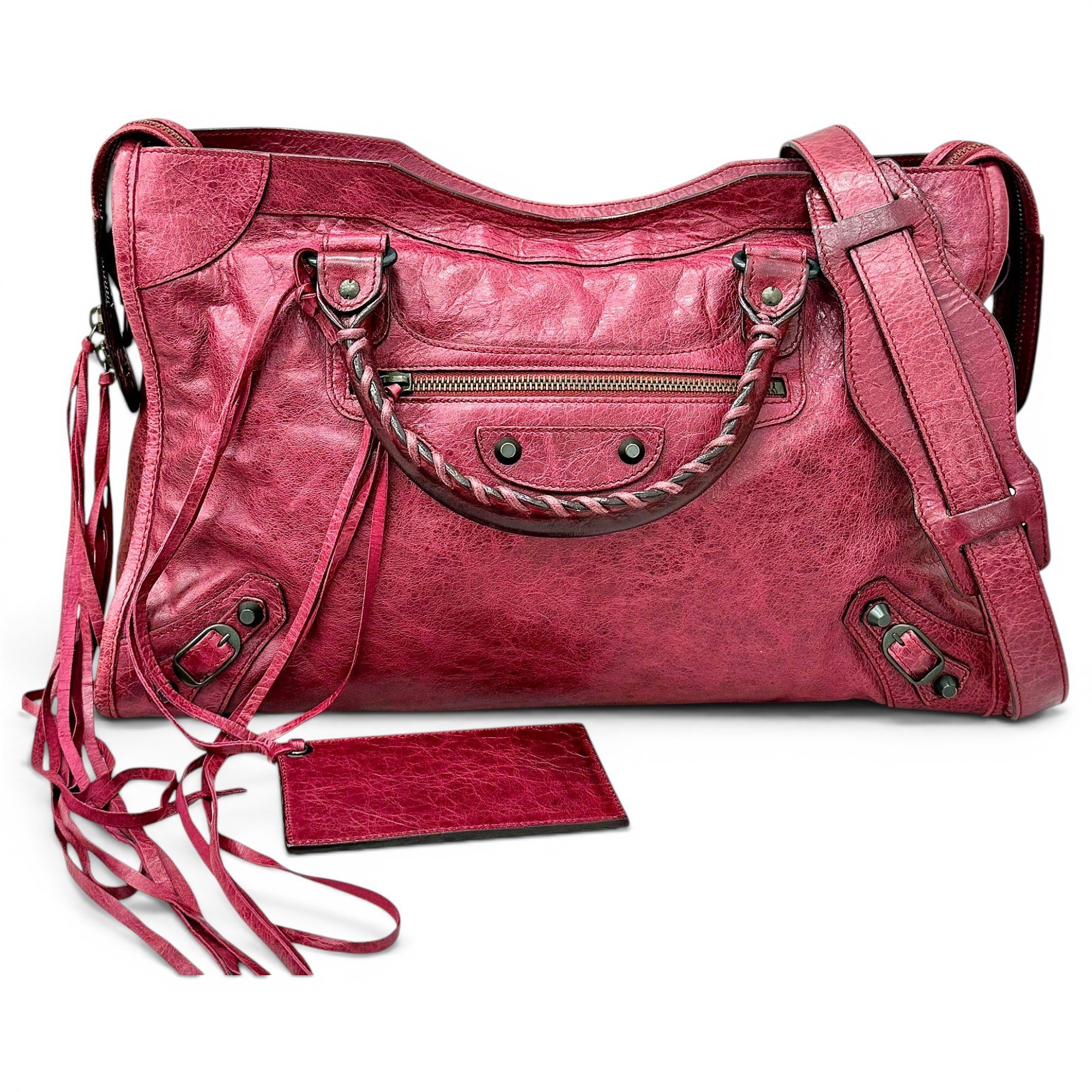 City leather handbag