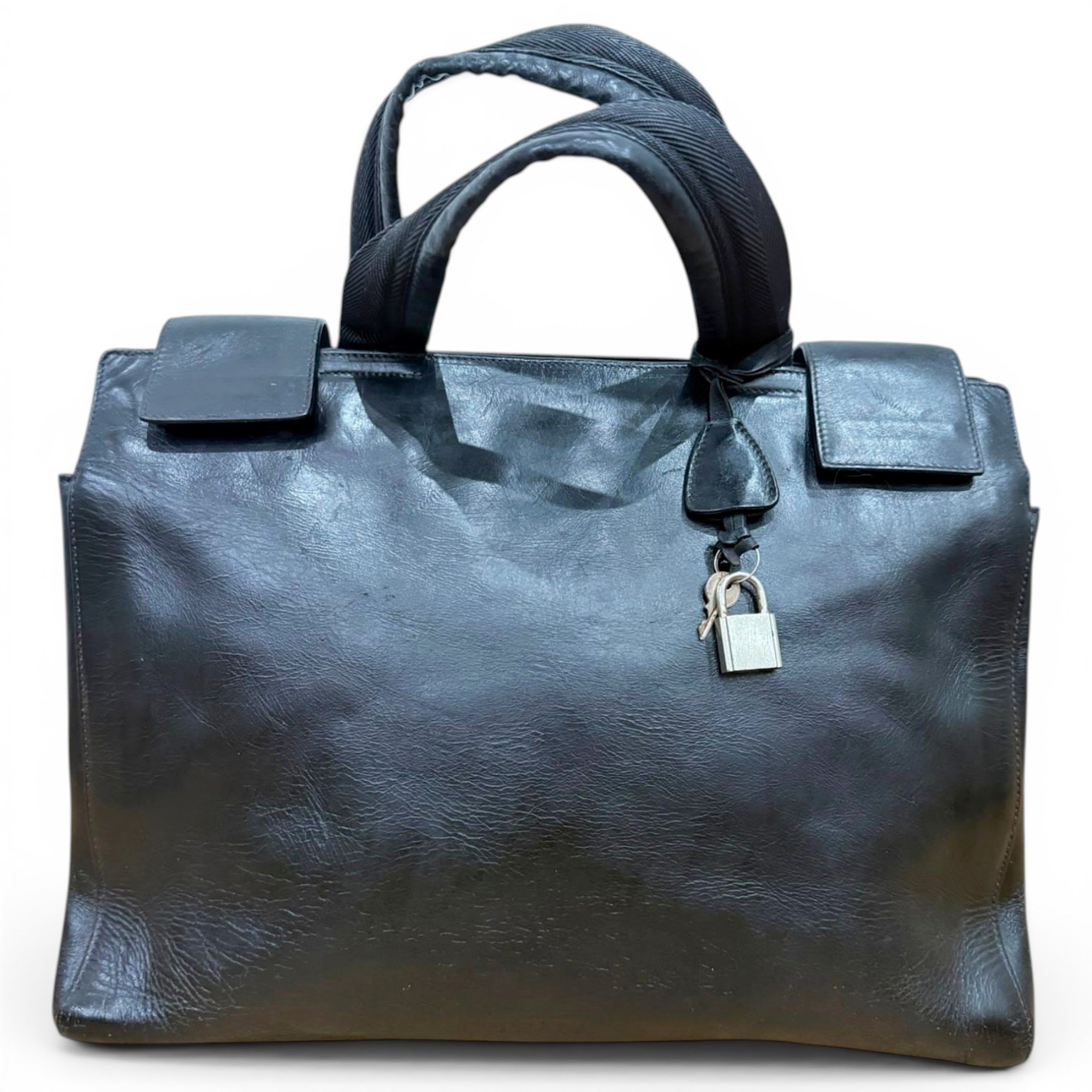 Leather clutch bag