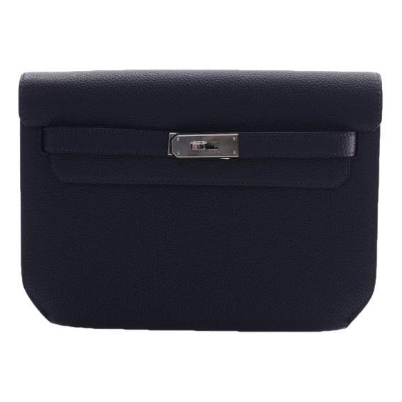 Leather clutch bag