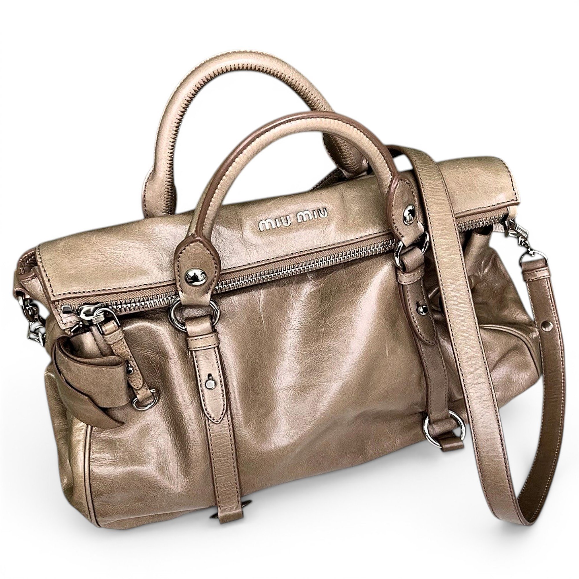 Bow bag leather handbag