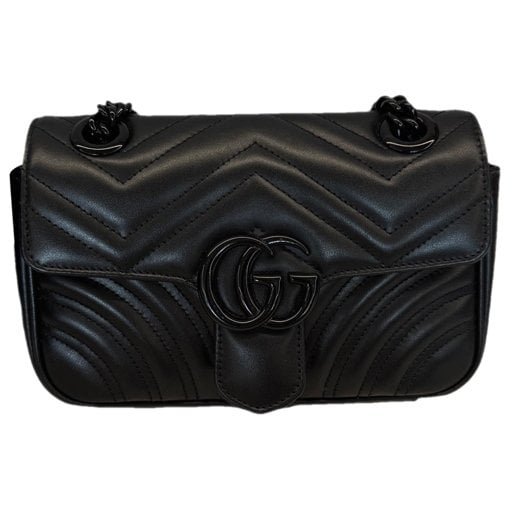 Pearly GG Marmont Flap leather crossbody bag