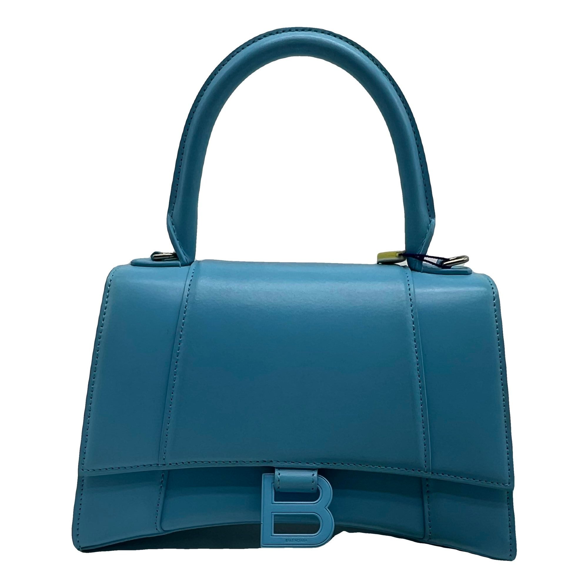 Hourglass leather handbag