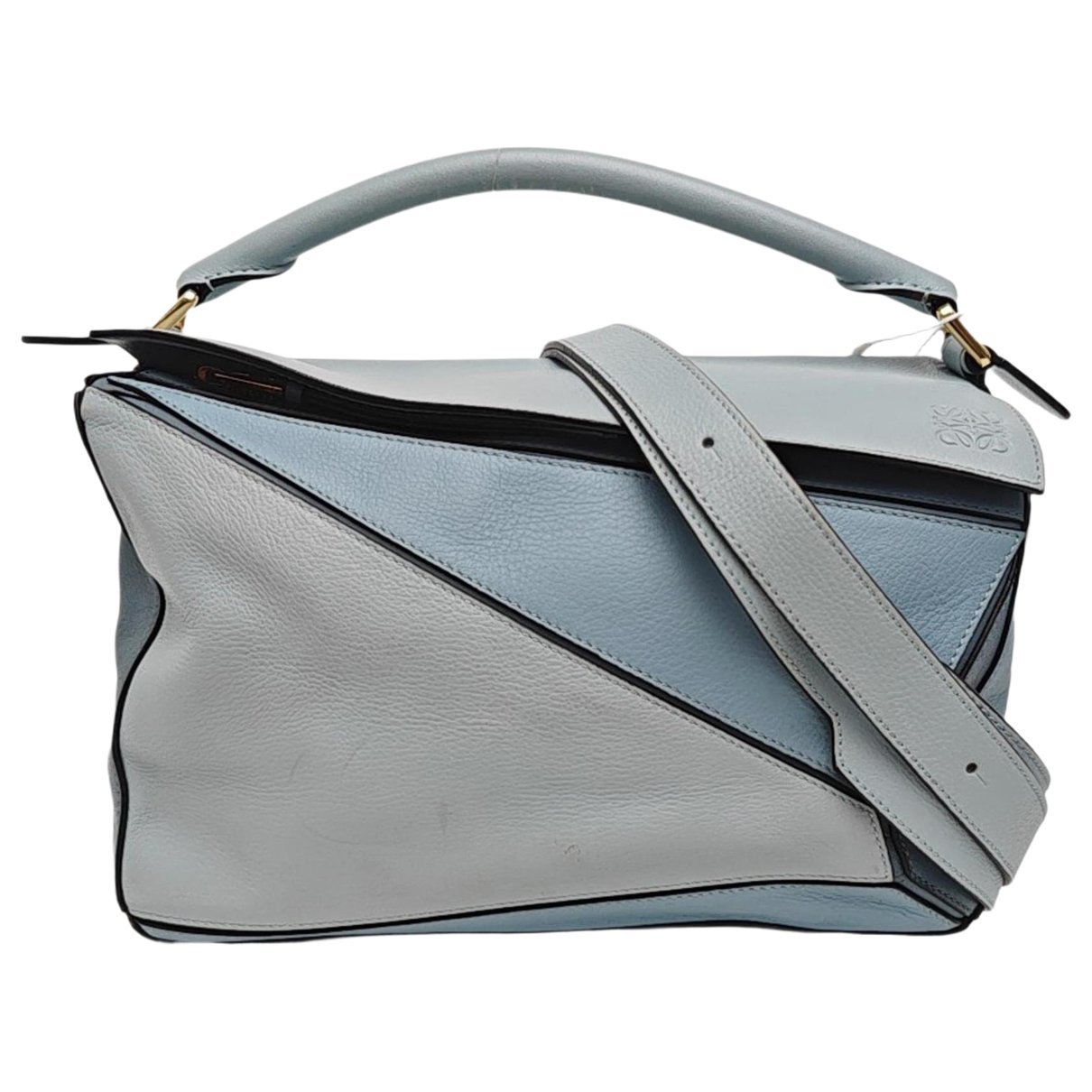 Puzzle leather handbag