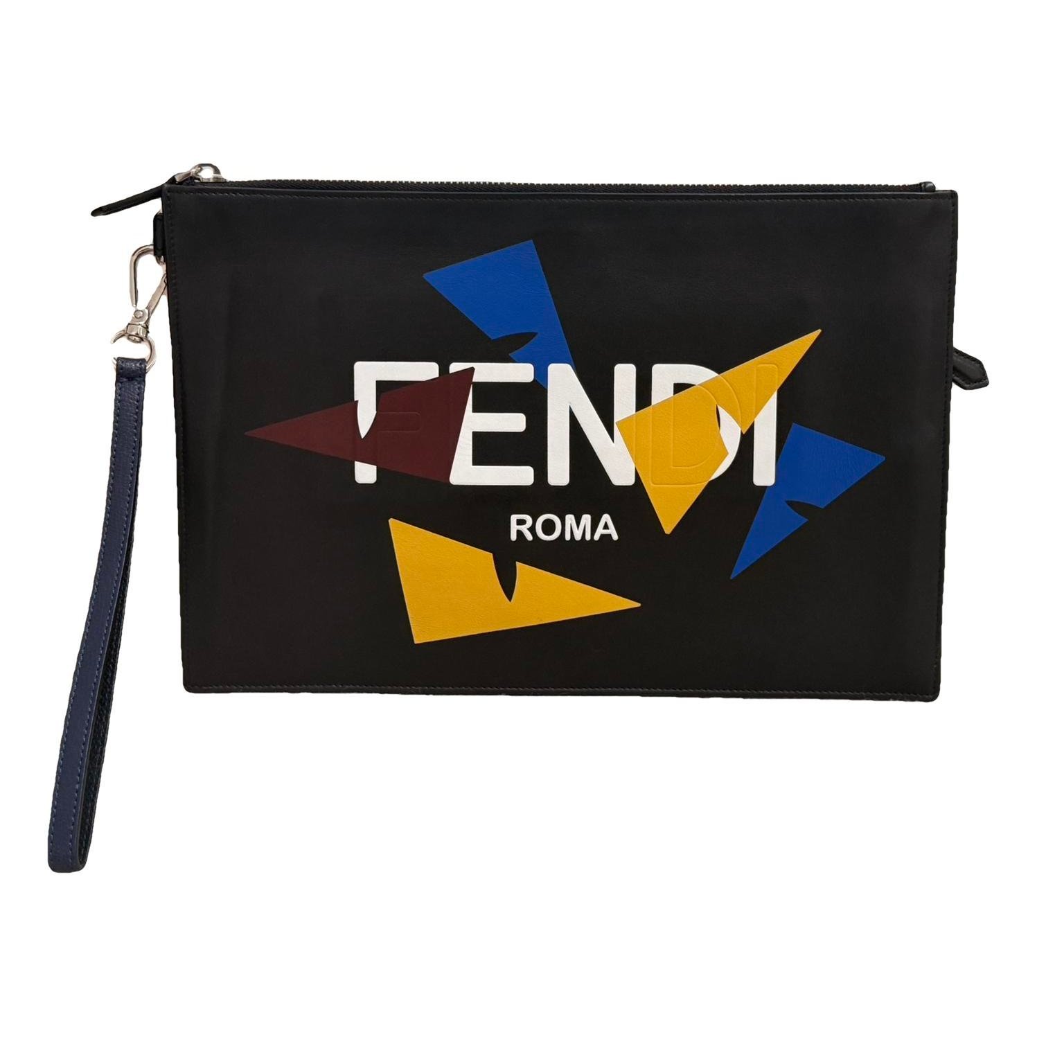 Leather clutch bag