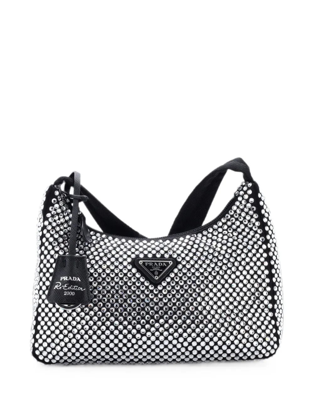 Re-Edition 2000 Crystal Embellished Satin Mini hobo bag