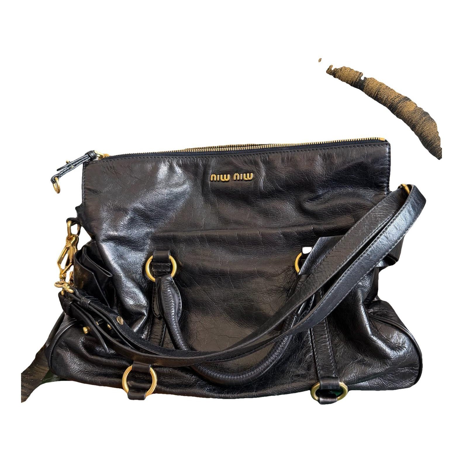 Bow bag leather handbag