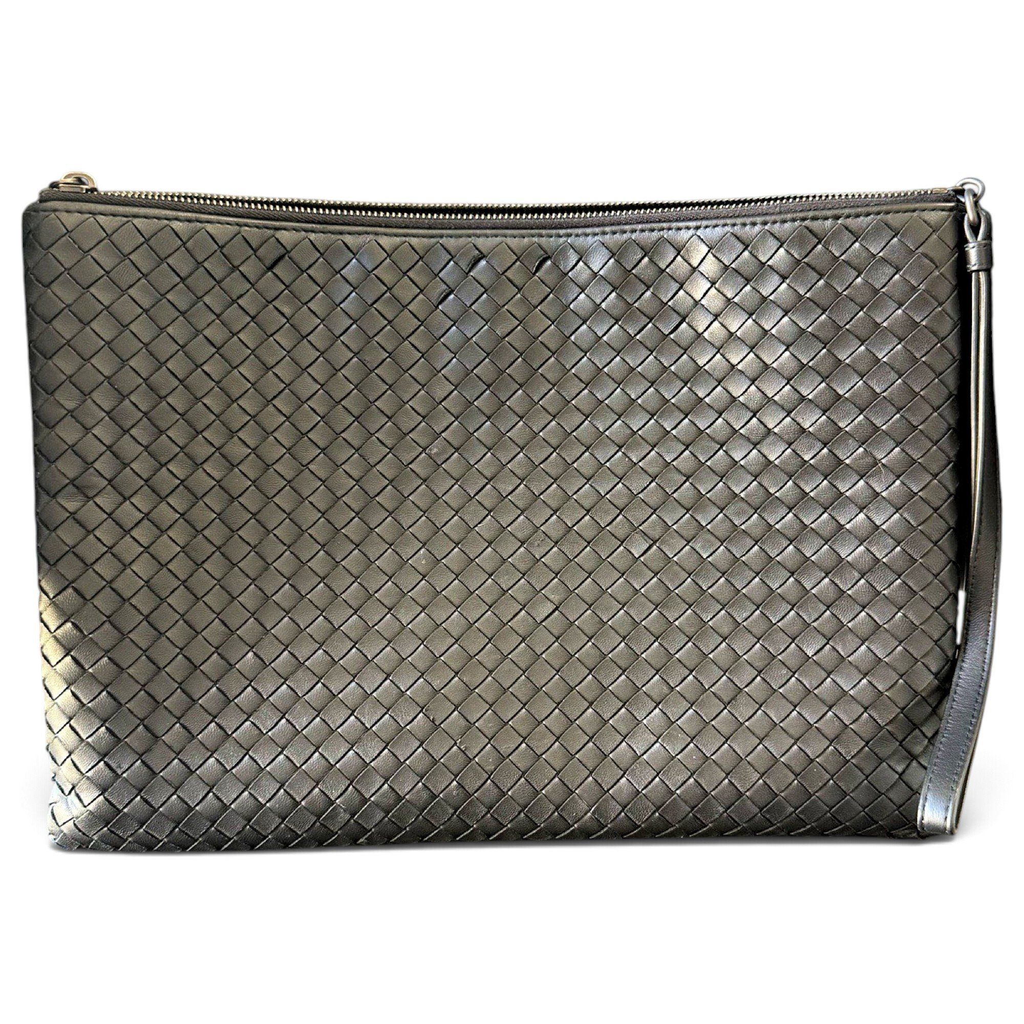 Leather clutch bag