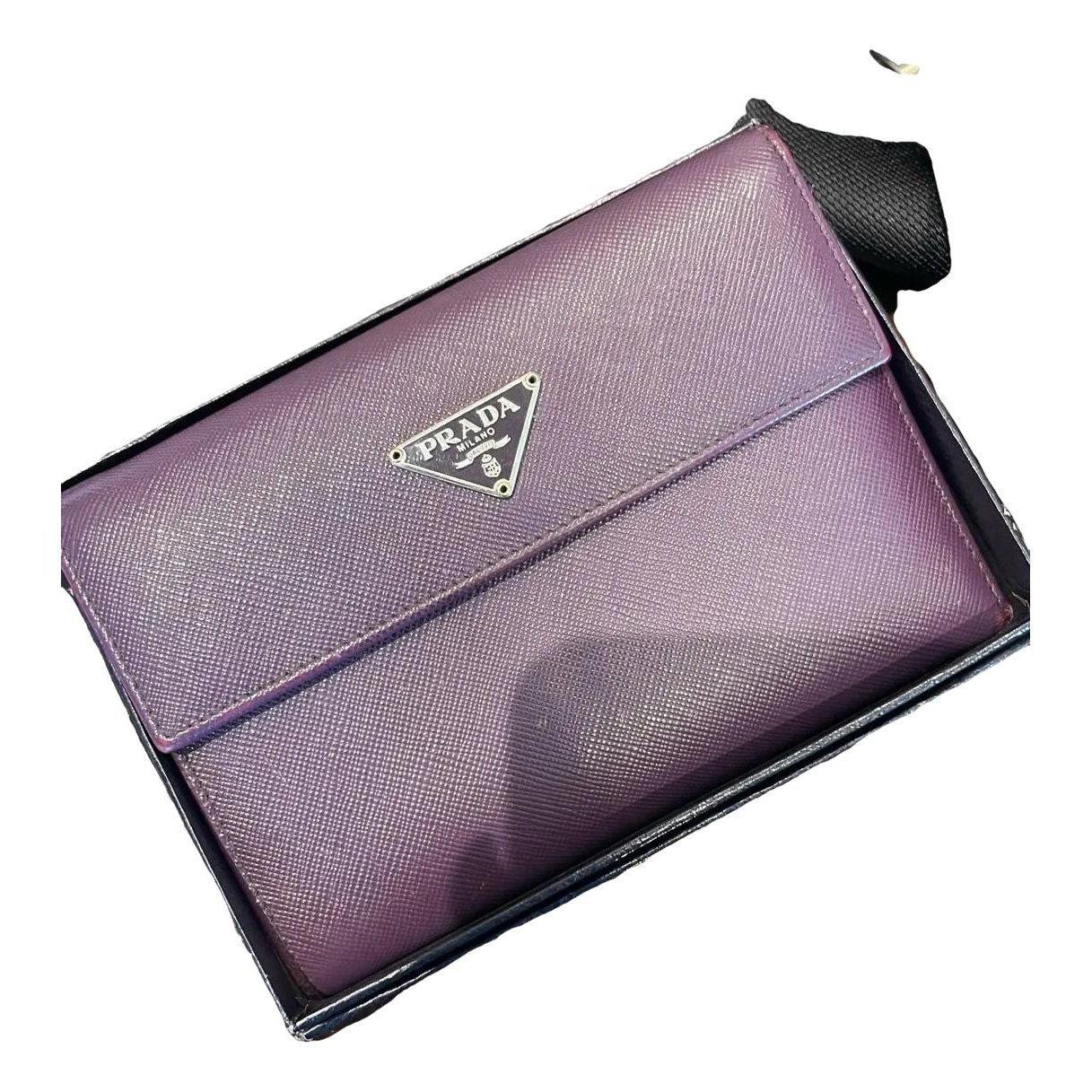 Leather clutch bag