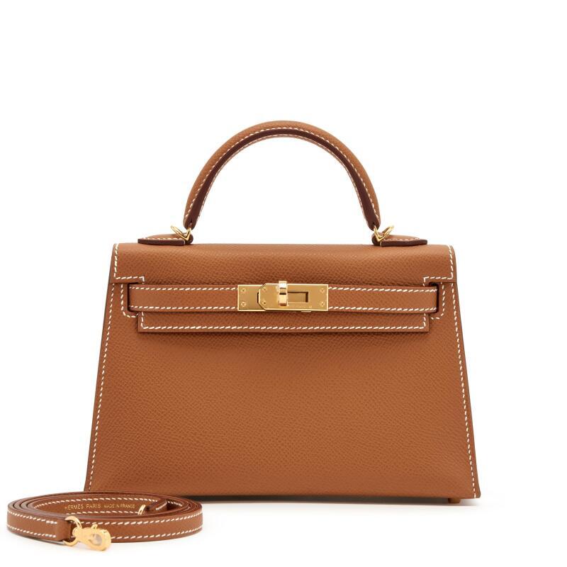 Hermes Gold Epsom Mini Kelly II 20 Gold Hardware, 2021