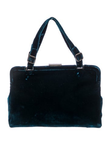 Velvet Top Handle Bag