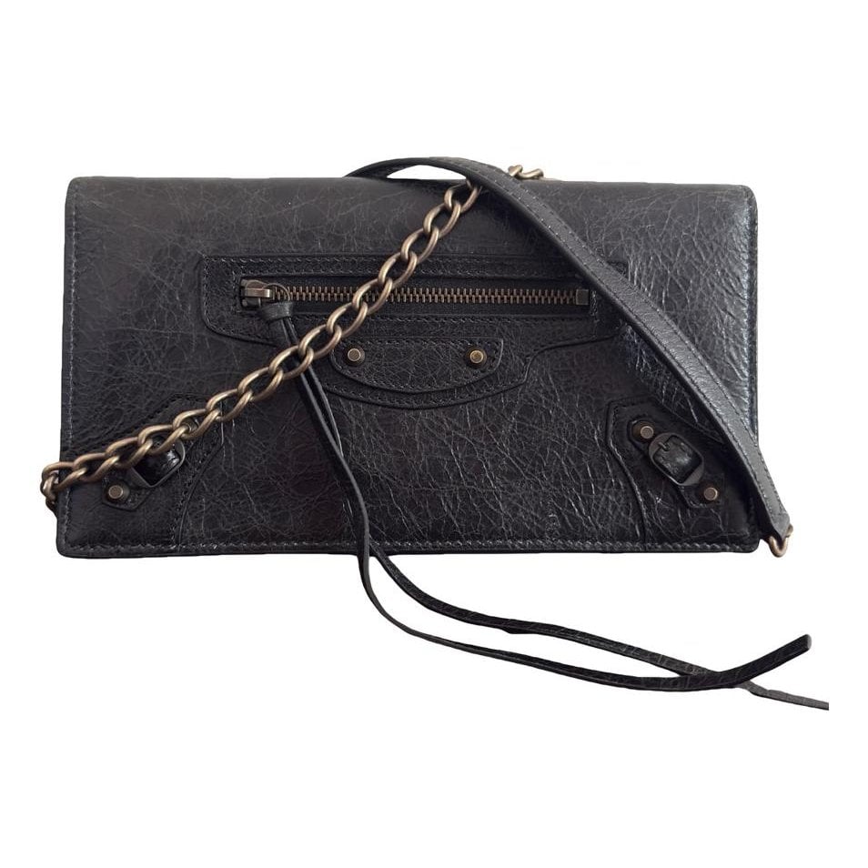 Leather clutch bag