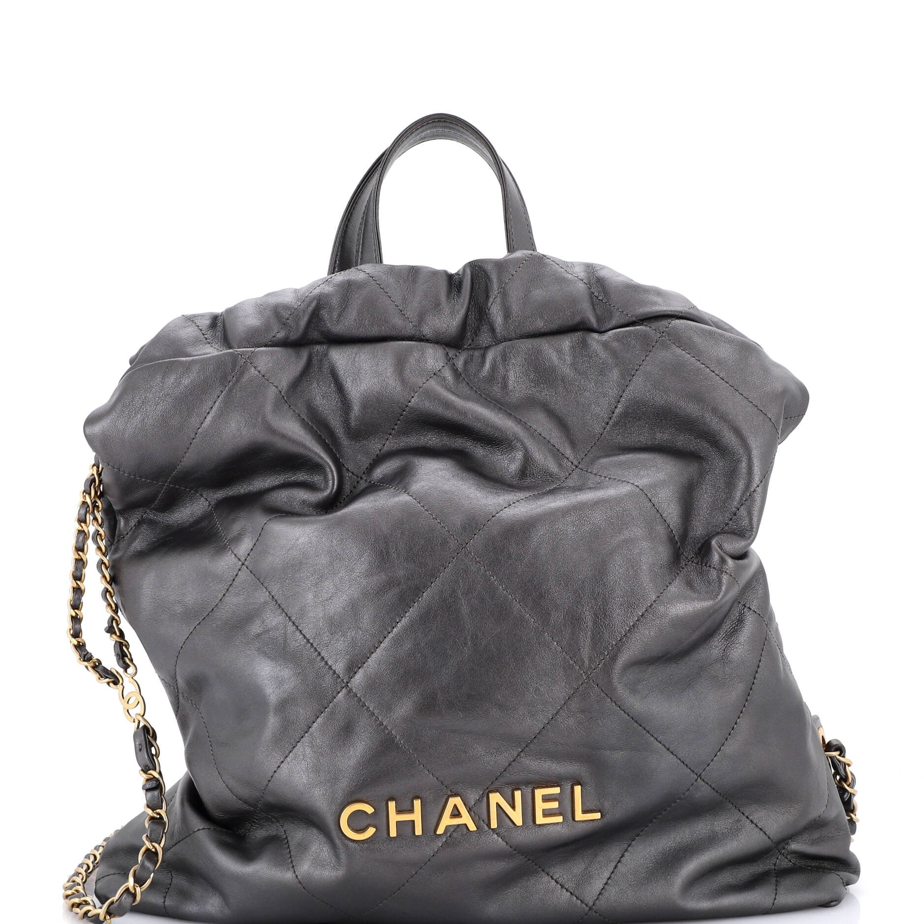 Chanel 22 Chain Backpack Quilted Calfskin Large