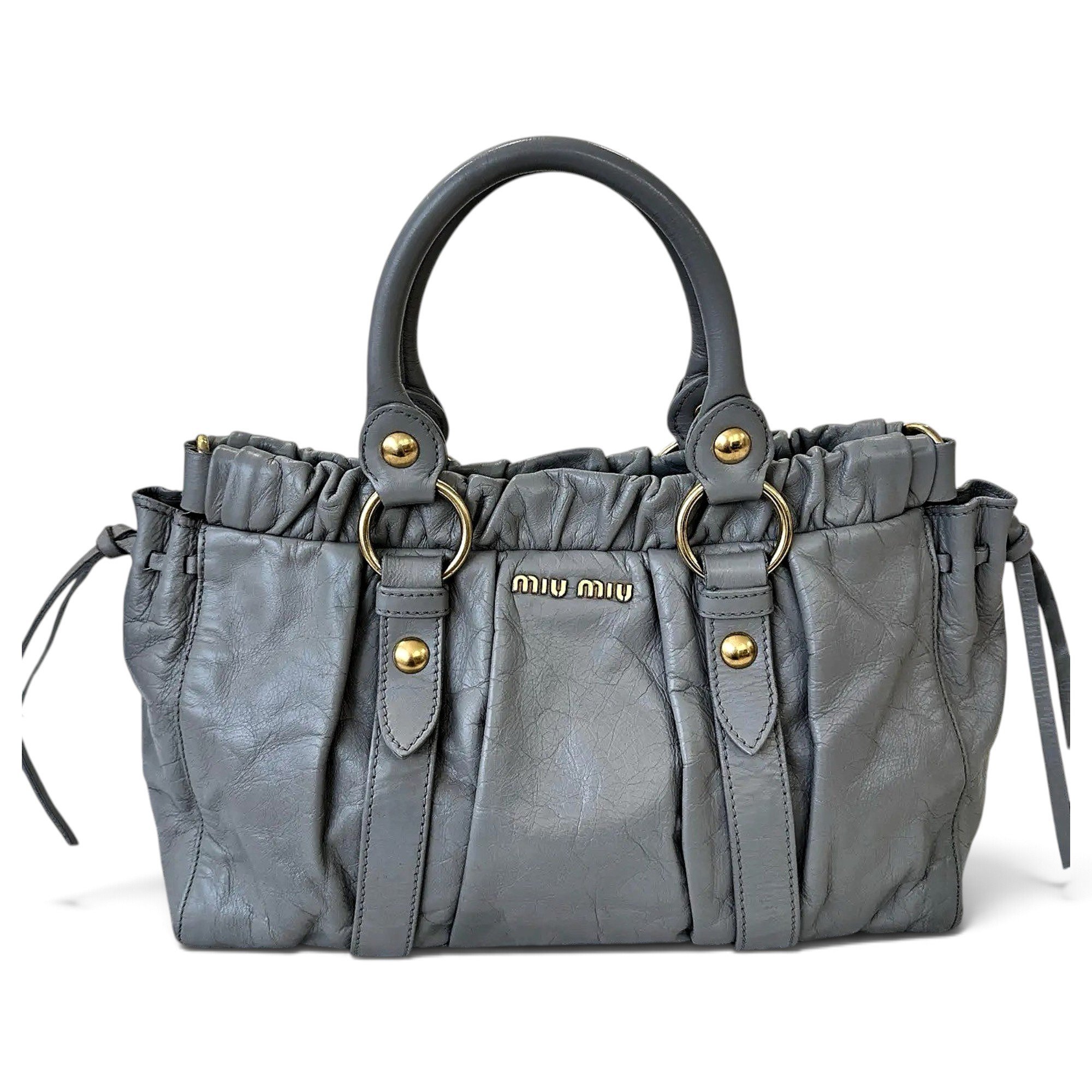 Bow bag leather handbag