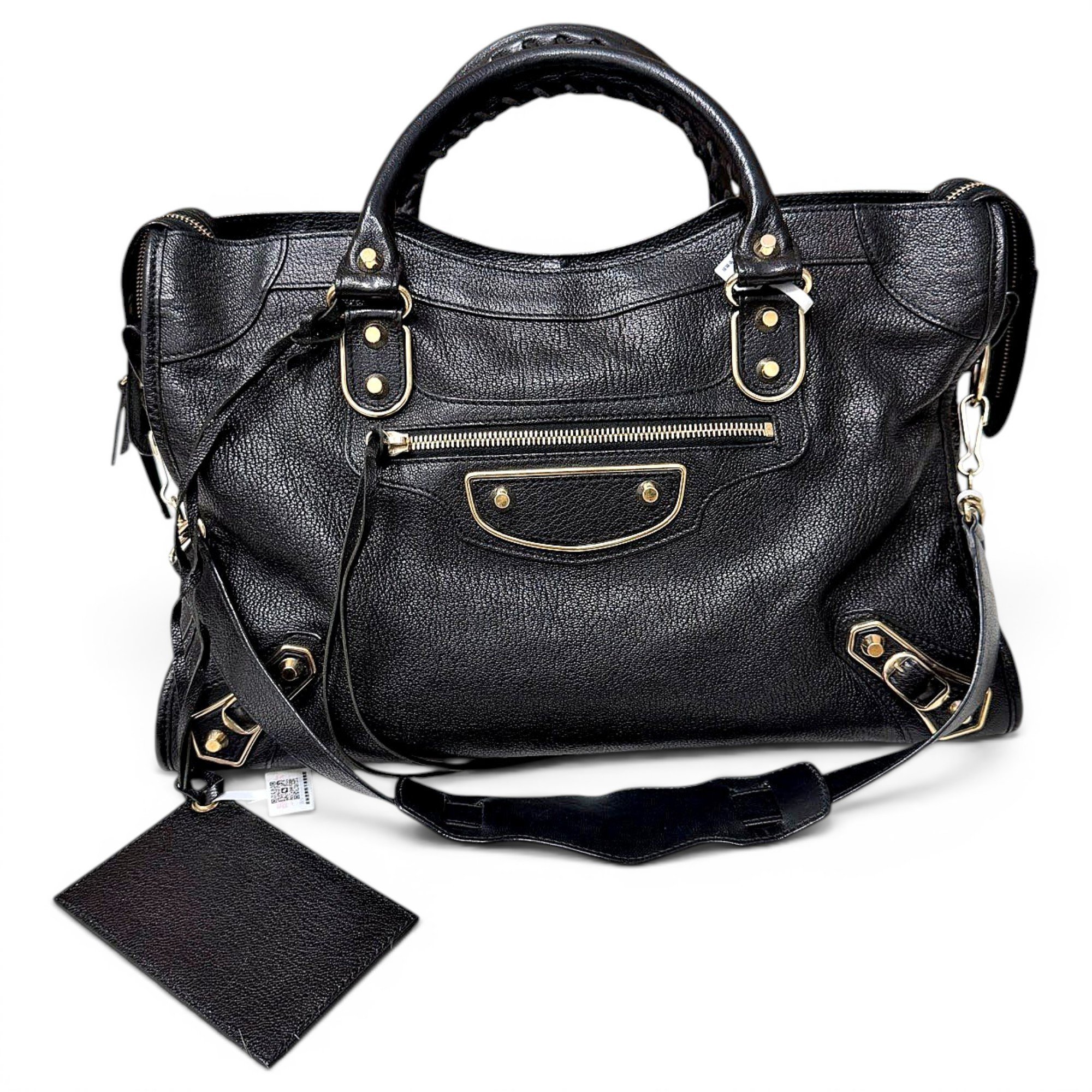 City leather handbag