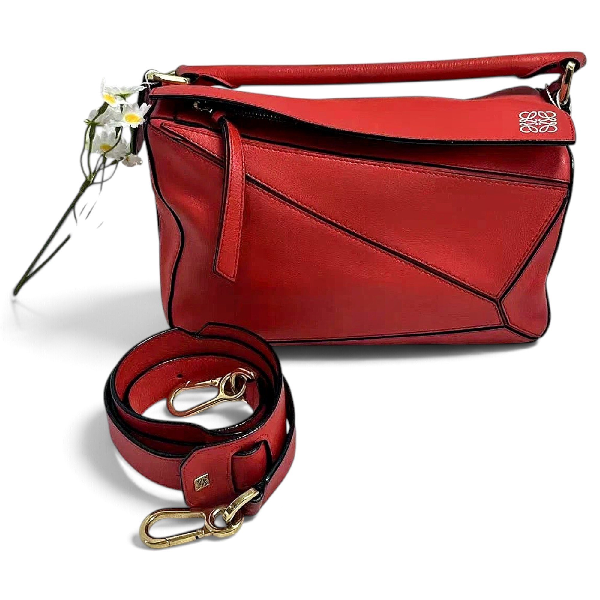 Puzzle leather handbag