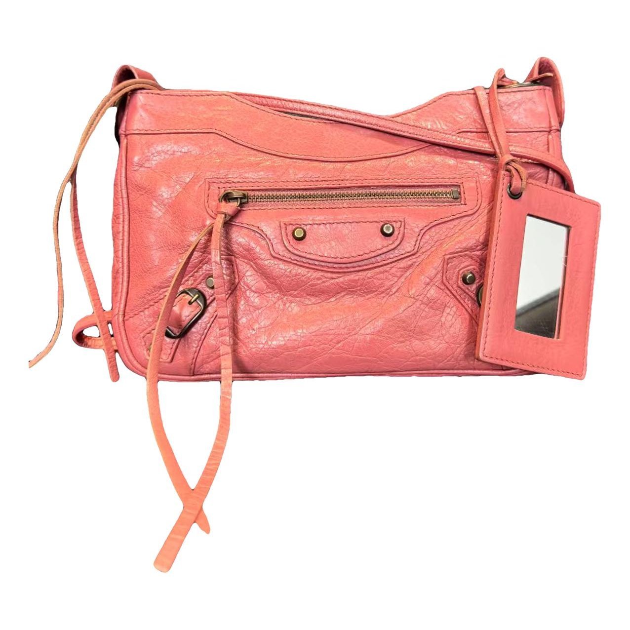 Hip leather handbag