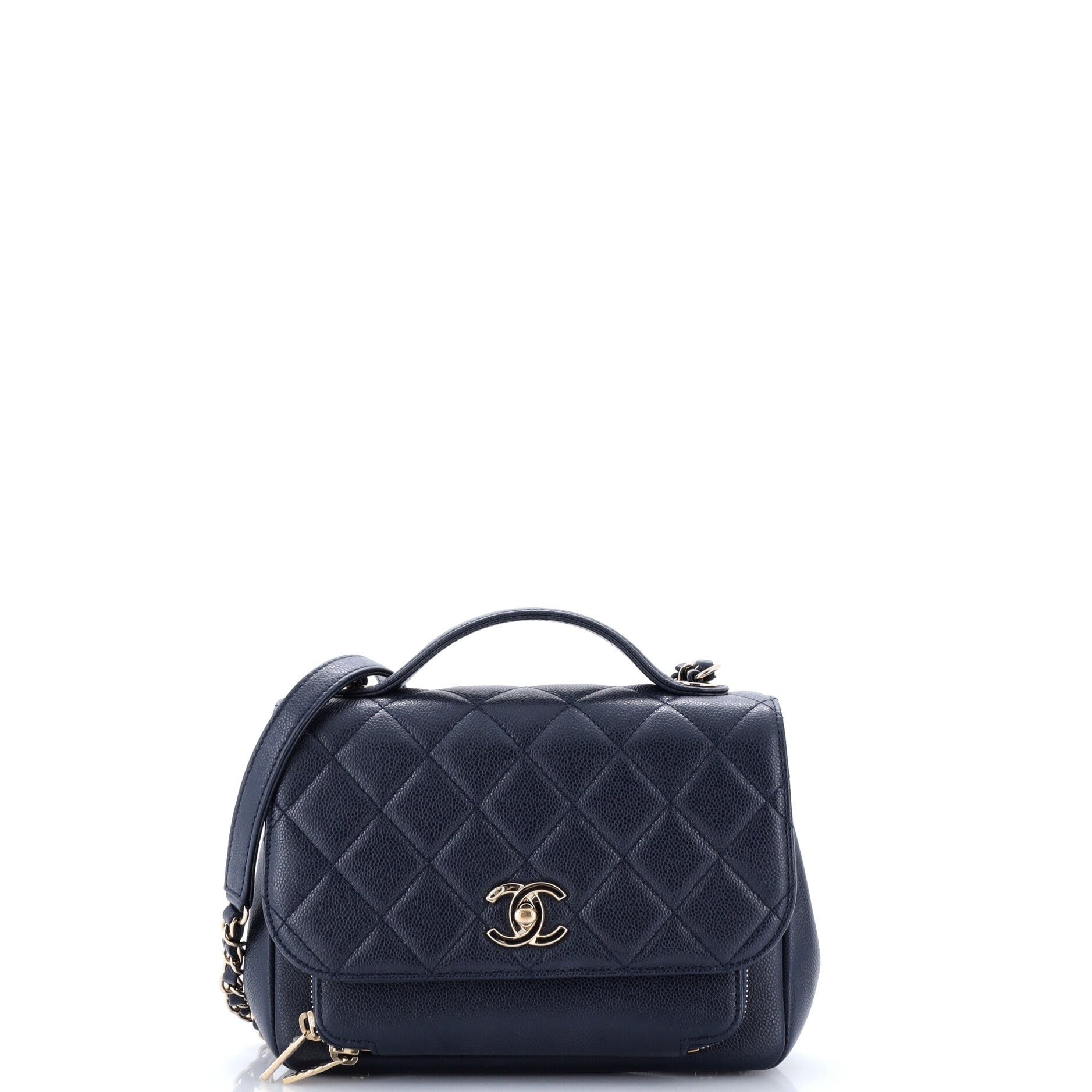 Business Affinity Flap Bag Quilted Caviar Small