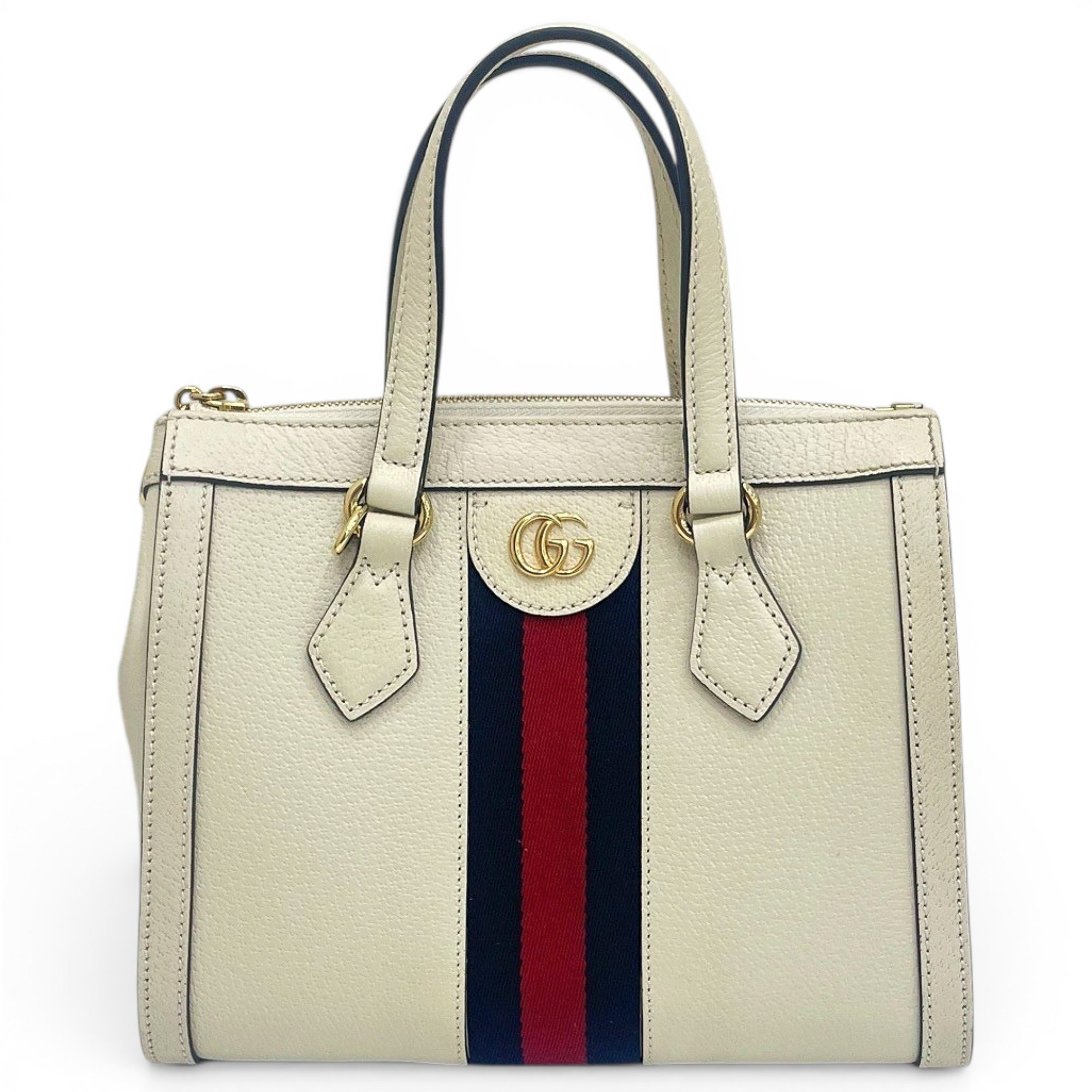 Ophidia Top Handle leather handbag