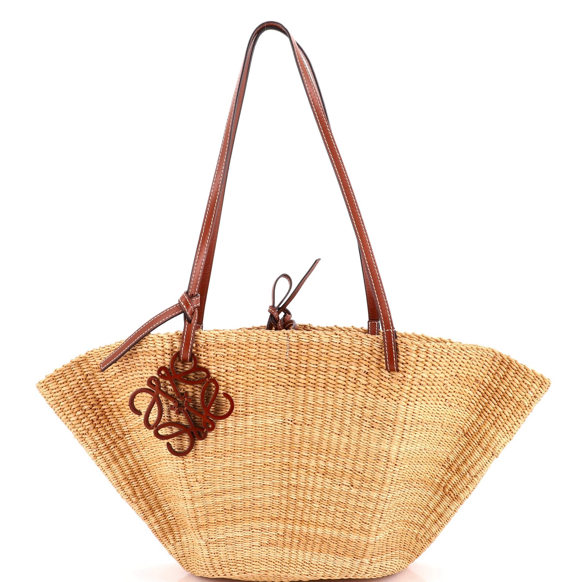 Shell Basket Bag Woven Raffia Small