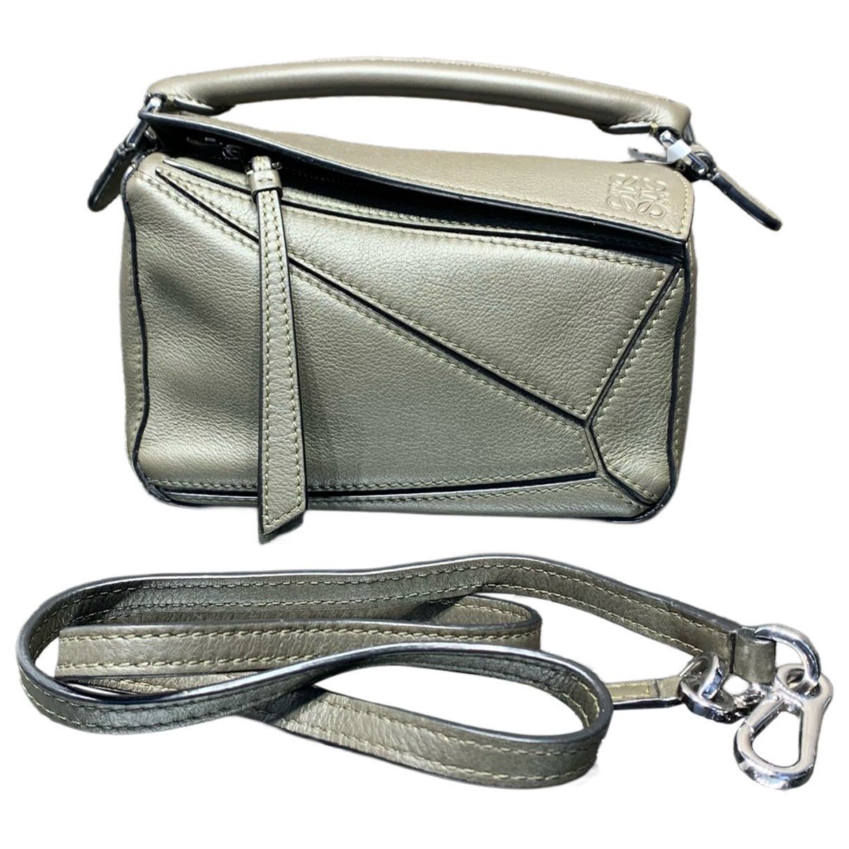 Puzzle leather handbag