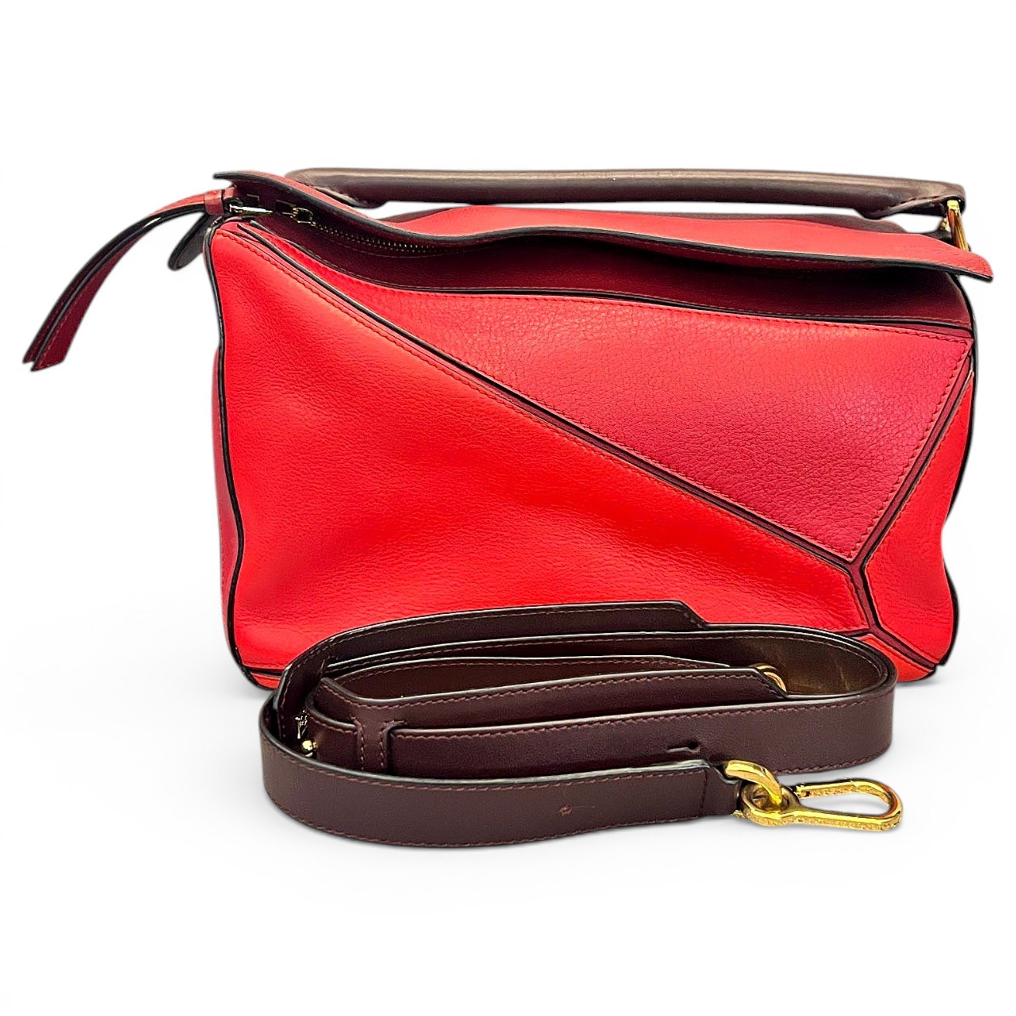Puzzle leather handbag