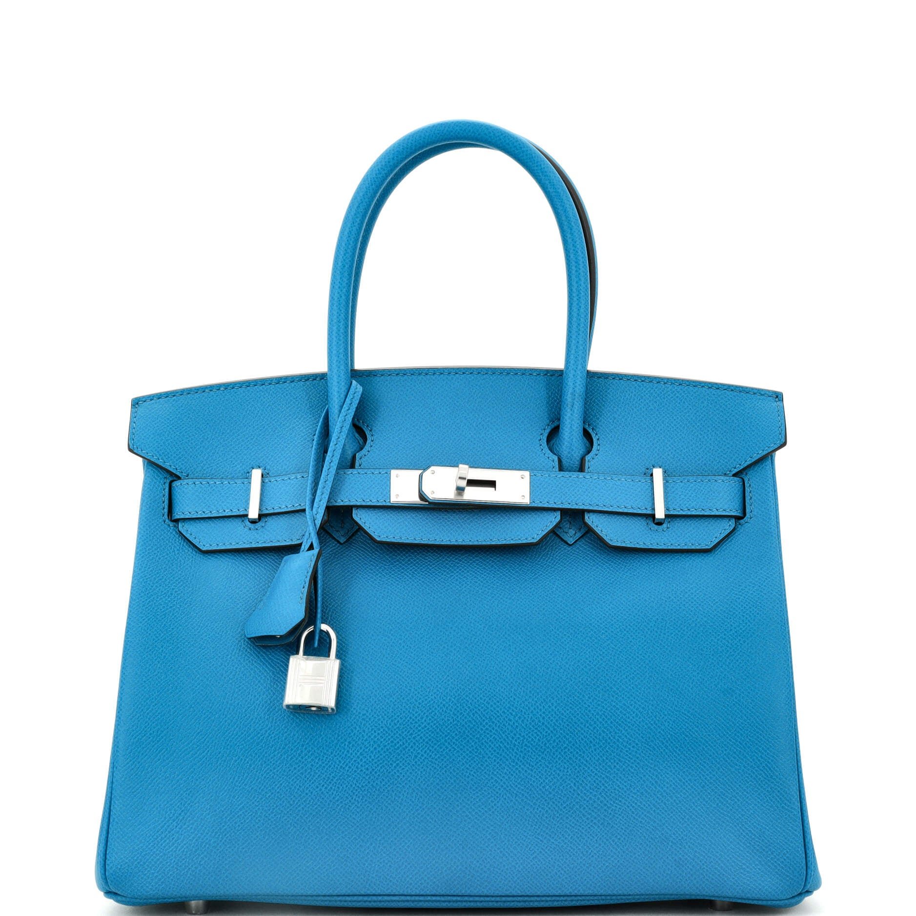 Hermes Birkin Handbag Bleu Zanzibar Epsom with Palladium Hardware 30