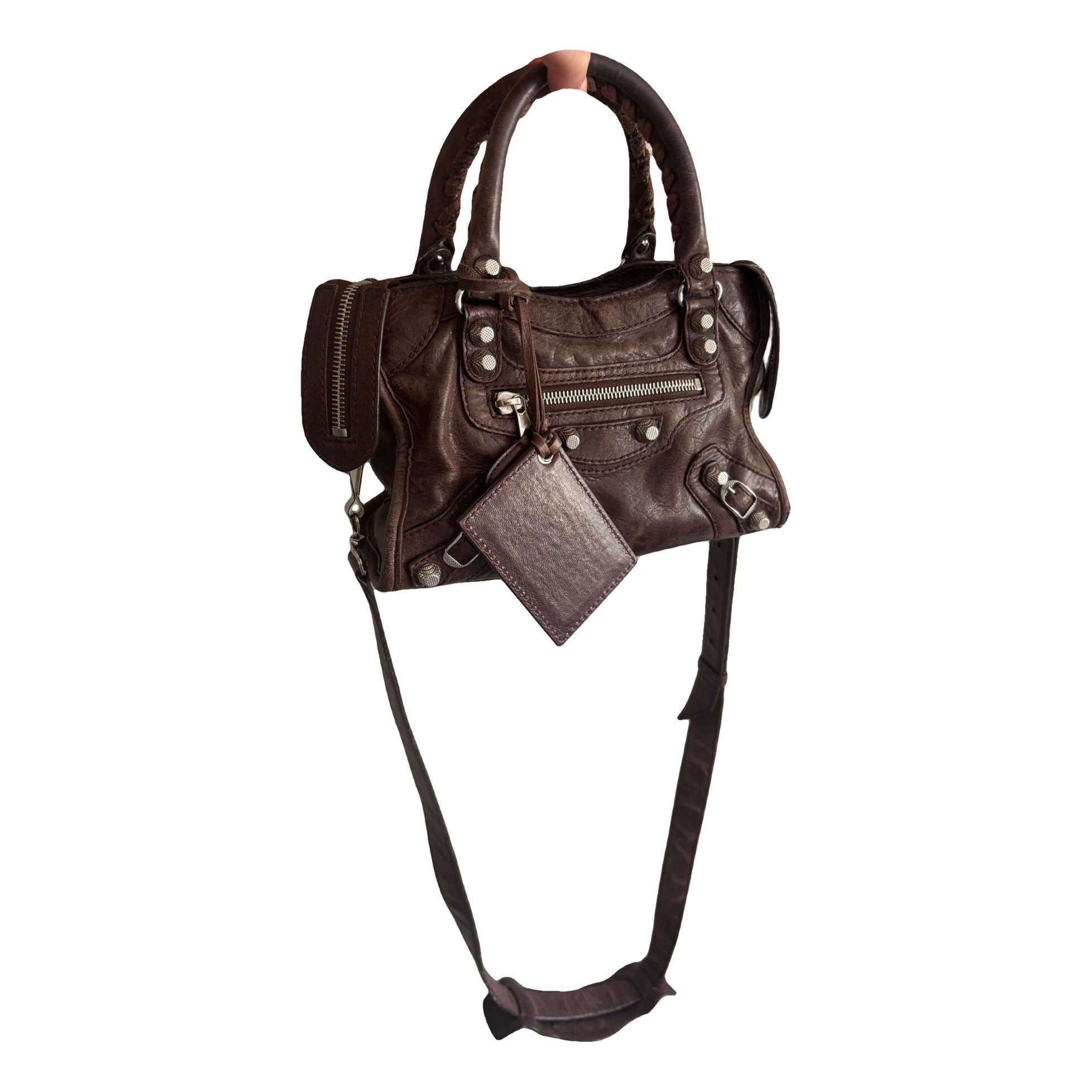 City leather handbag