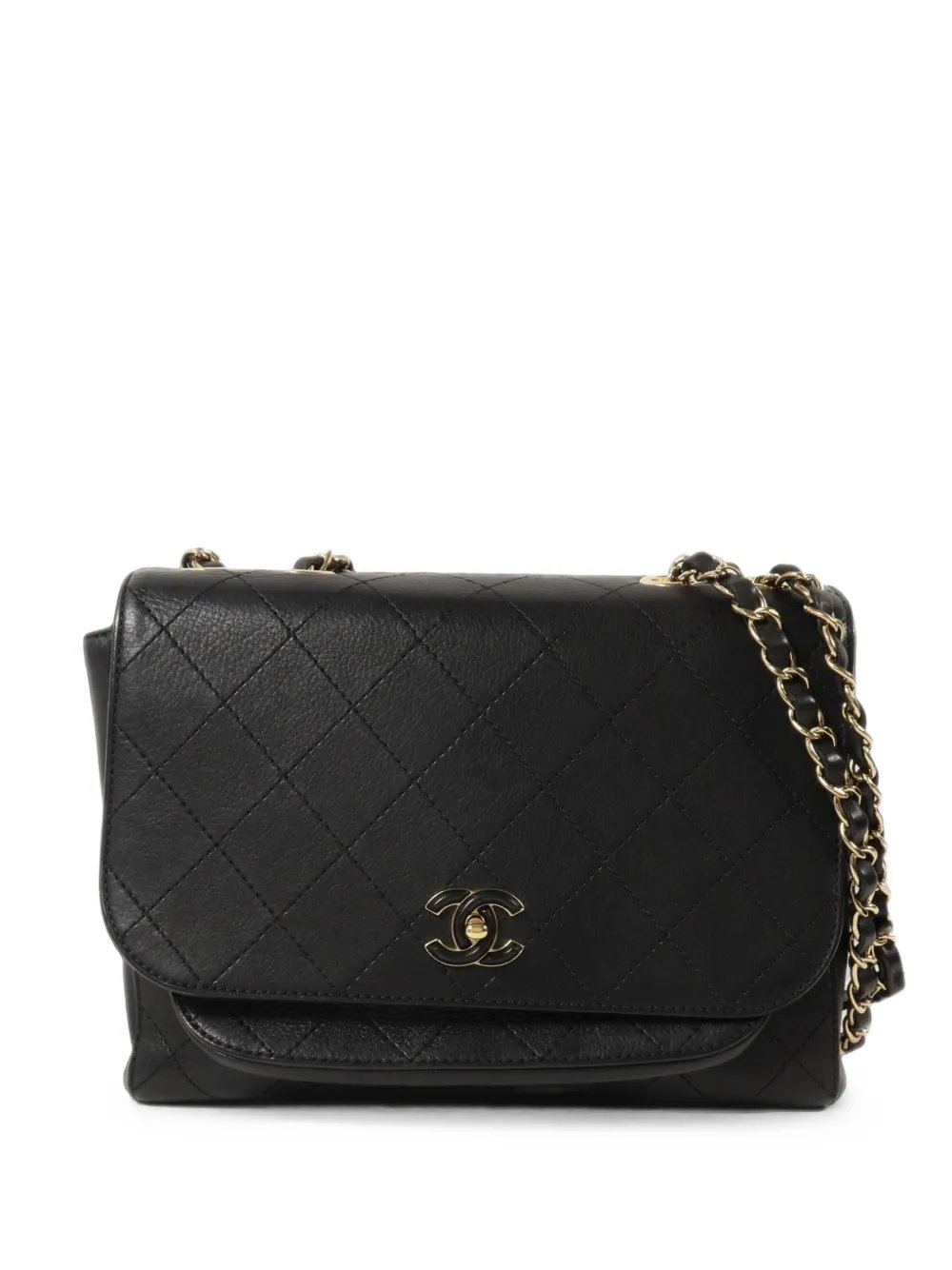 CC turn-lock chain cross body bag