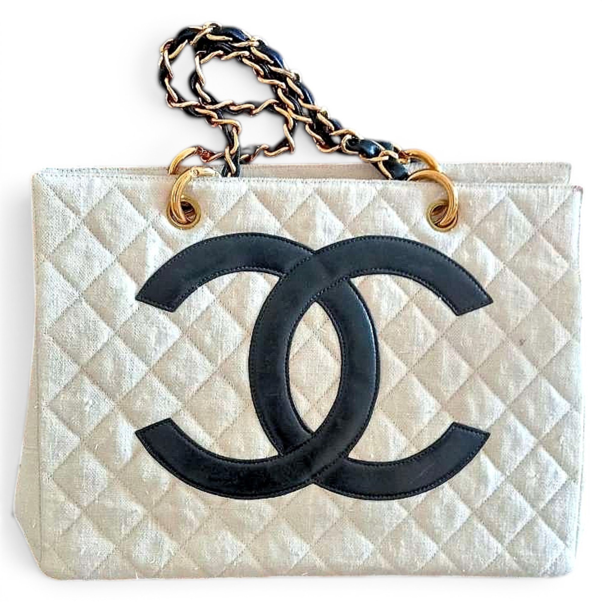 Vintage CC Chain linen tote
