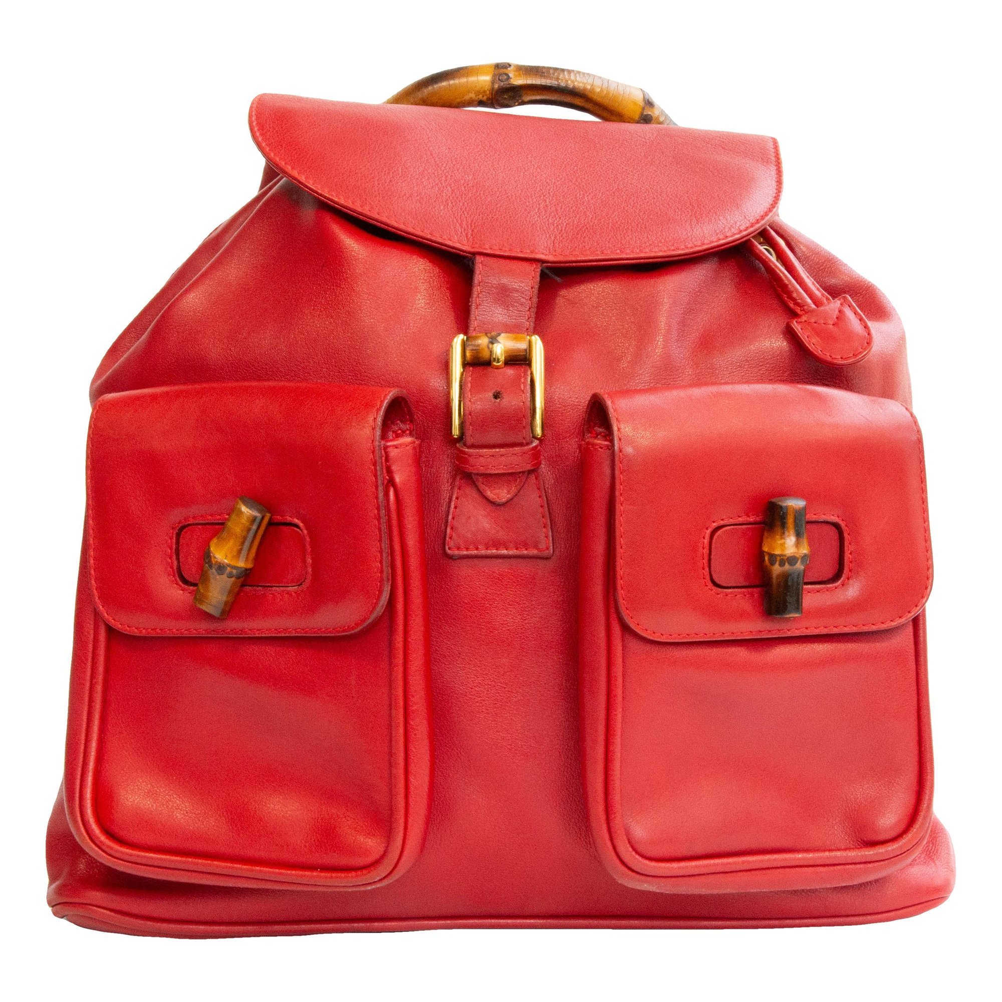 Vintage Bamboo leather backpack