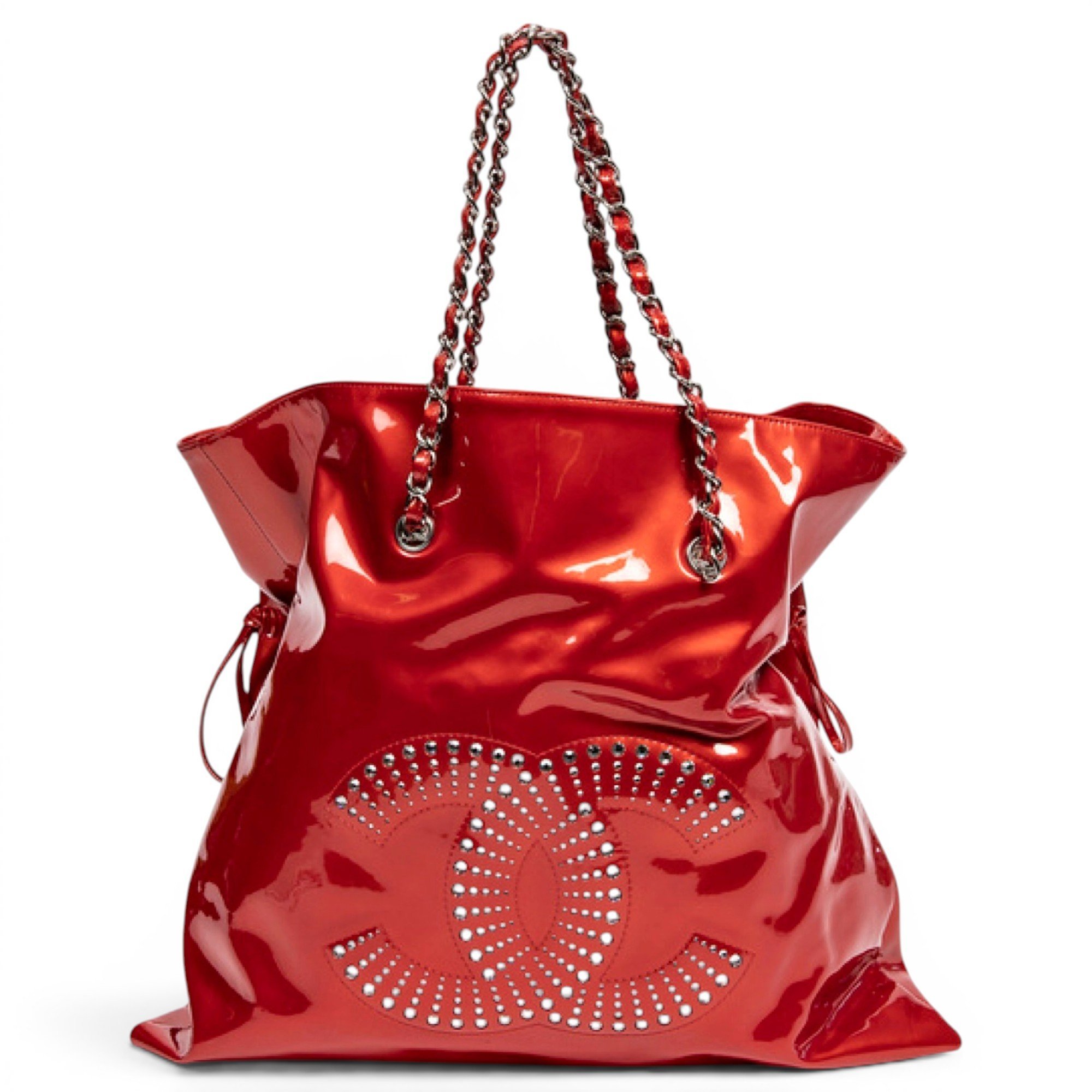 Patent leather tote