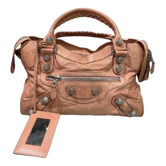City leather handbag