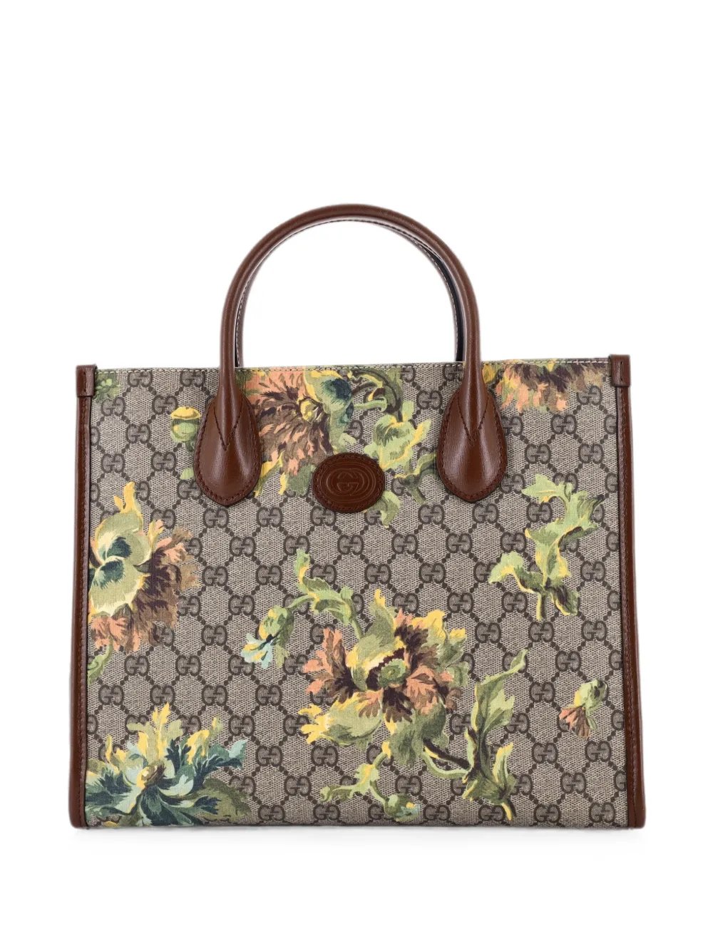 Interlocking G Printed GG Coated Canvas and Leather Small tote bag