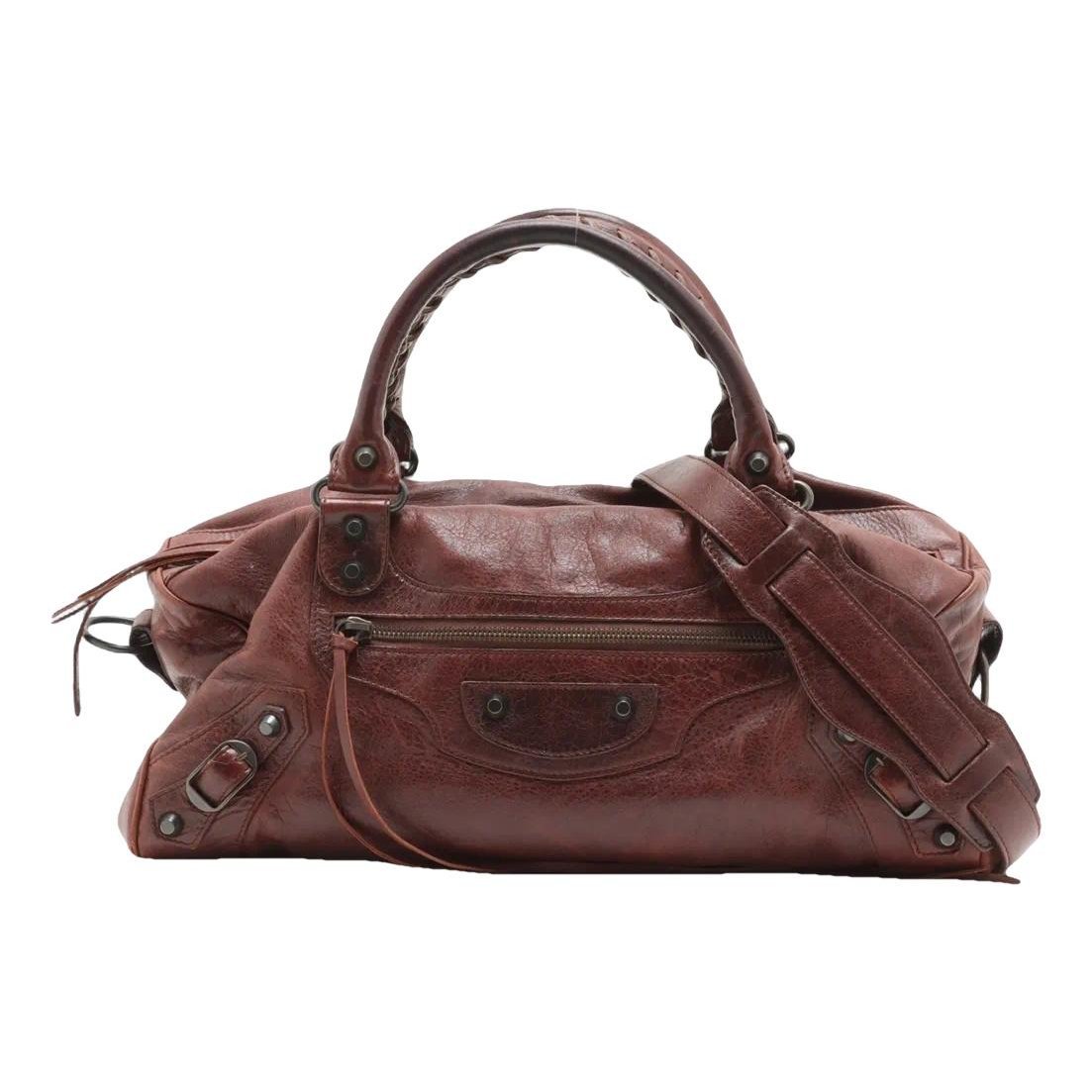 City leather handbag